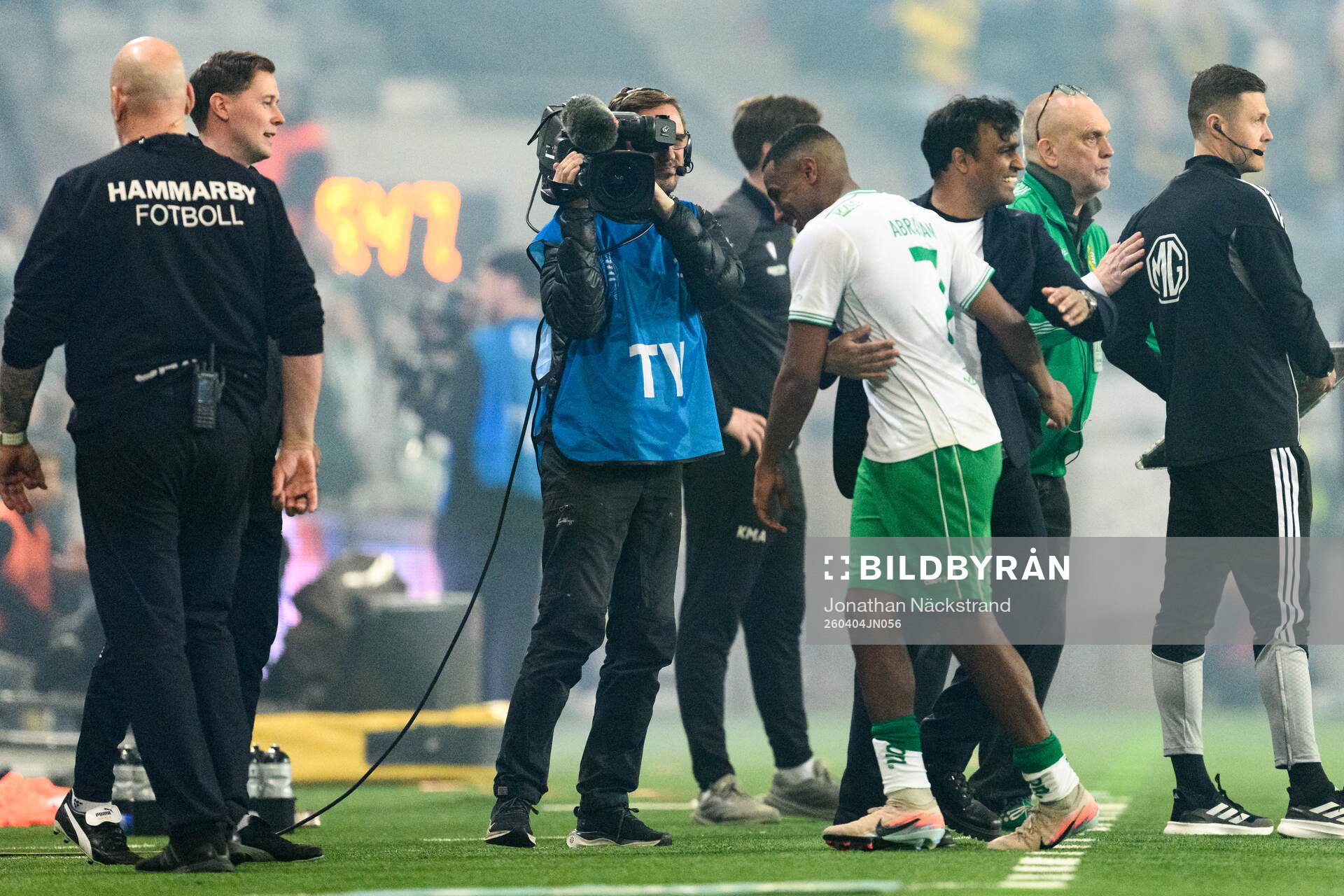 Hammarbys Paulos Abraham och tränare Kalle Karlsson