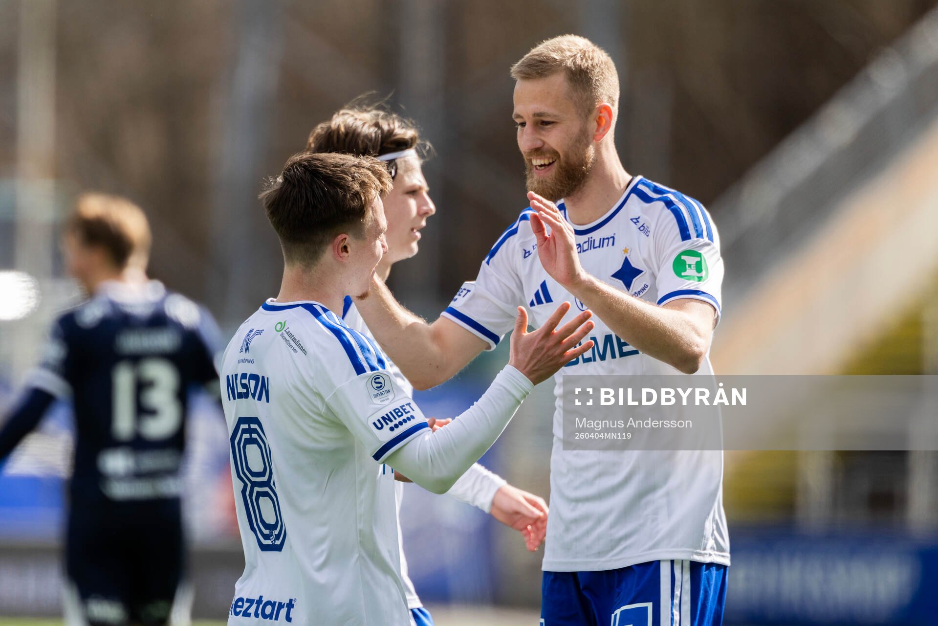 IFK Norrköpings Ryan Nelson jublar med Filip Dagerstål