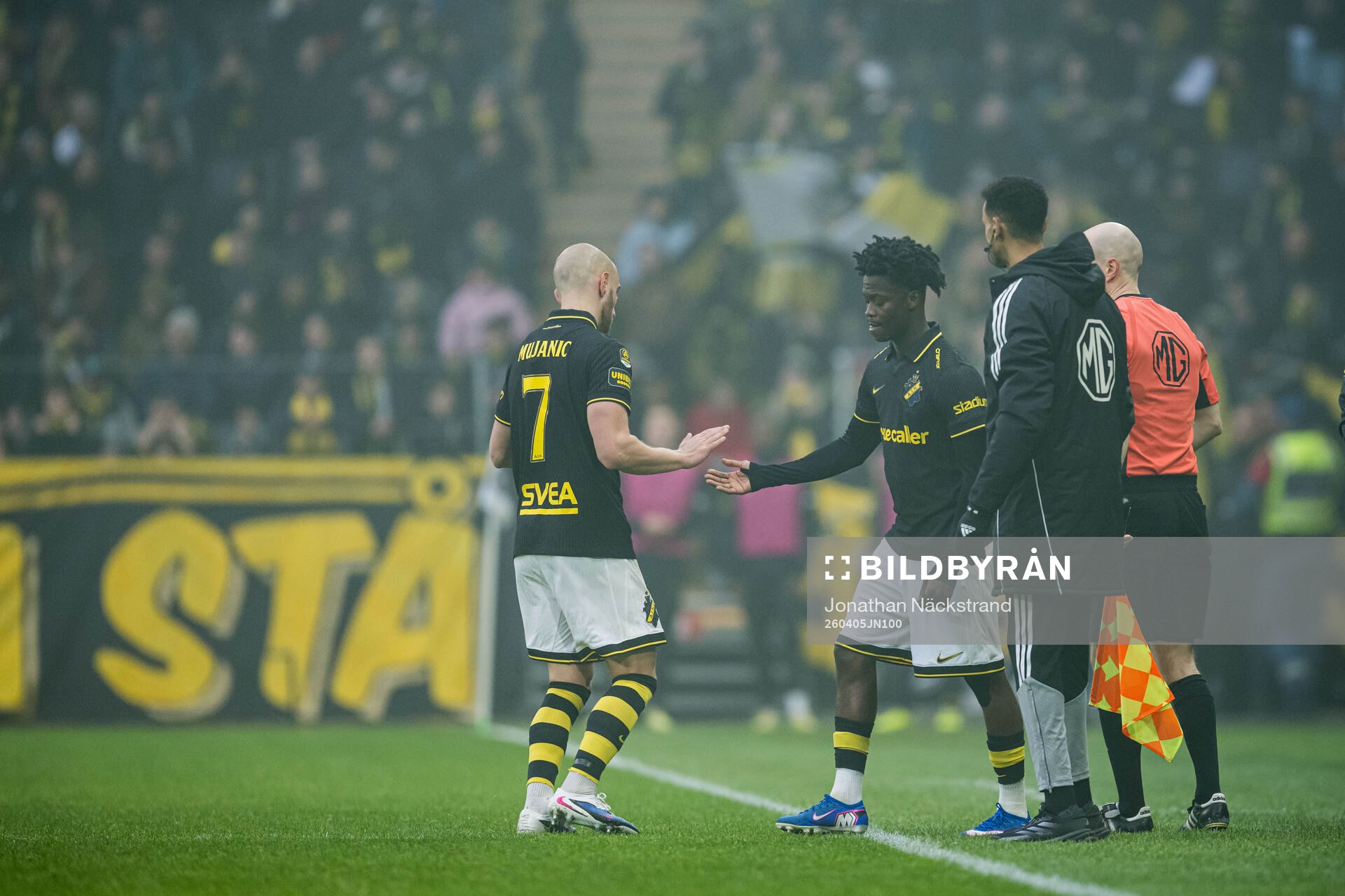 AIKs Amel Mujanic och Axel Kouame