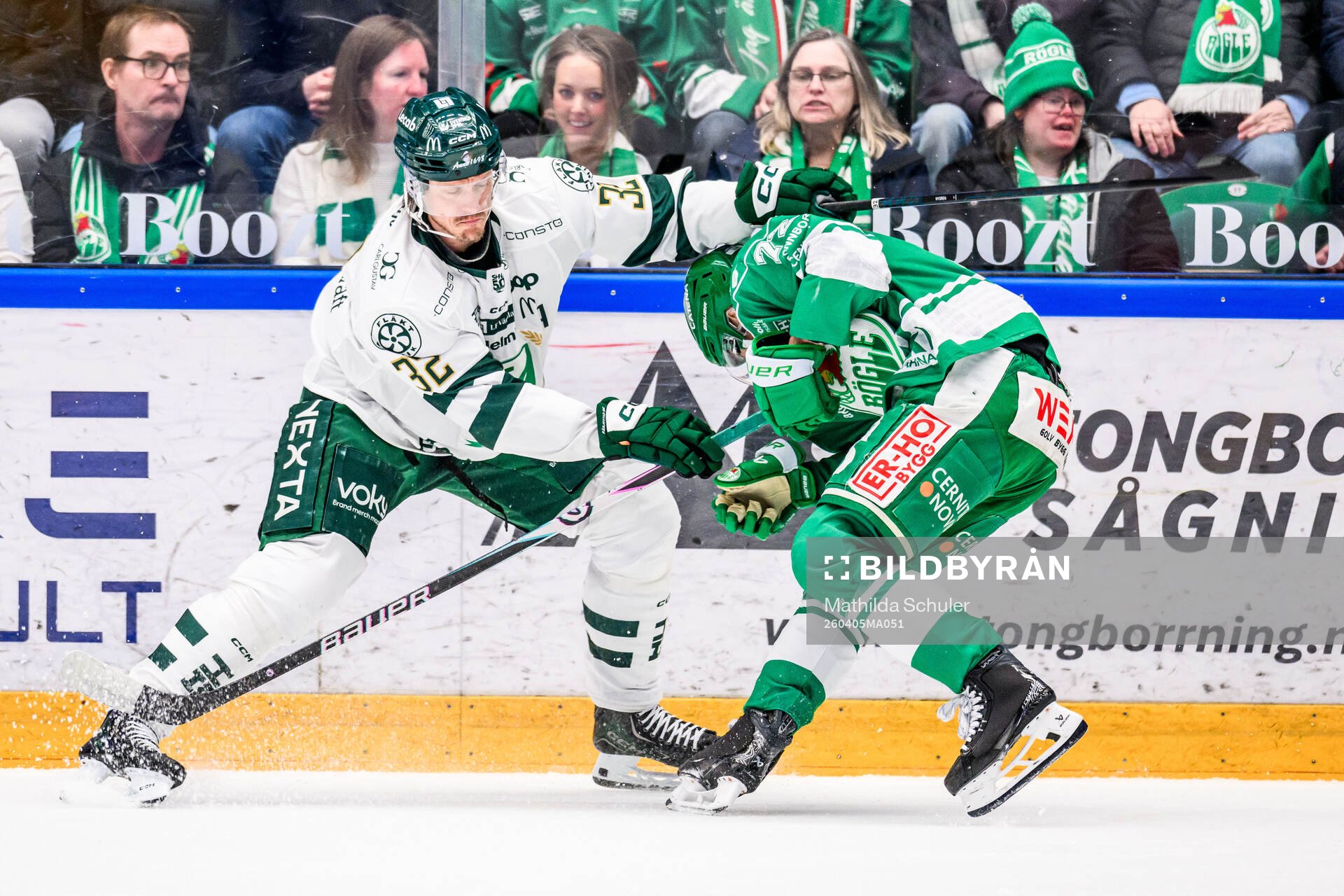 Färjestads Magnus Nygren och Rögles Fredrik Olofsson