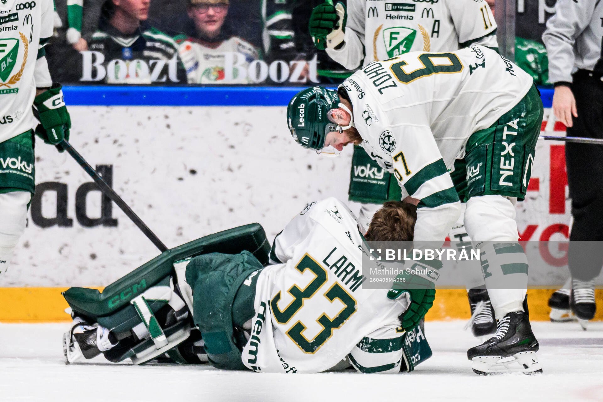 Färjestads målvakt Emil Larmi