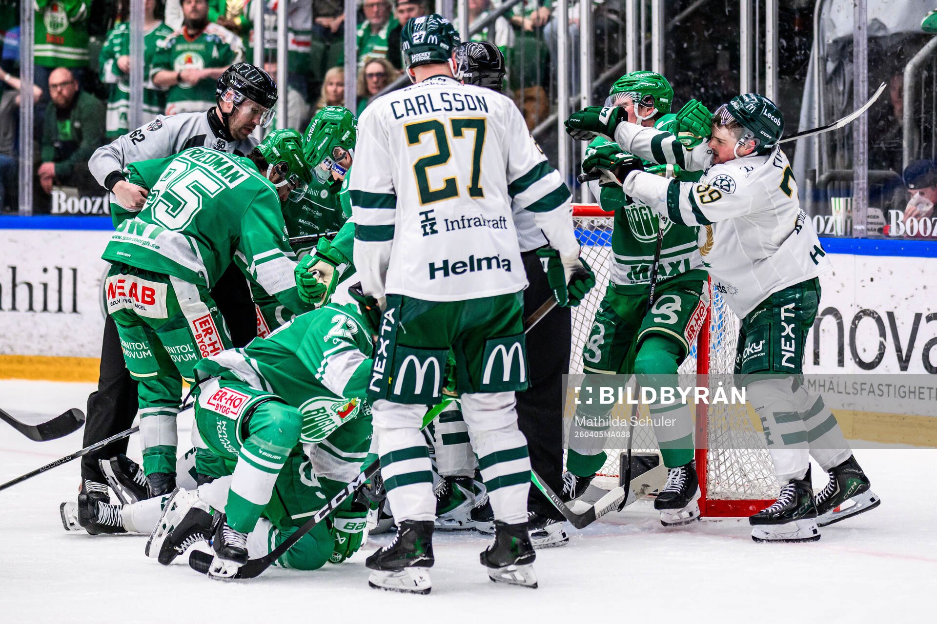 Rögles Albin Sundsvik och Färjestads Luke Philp