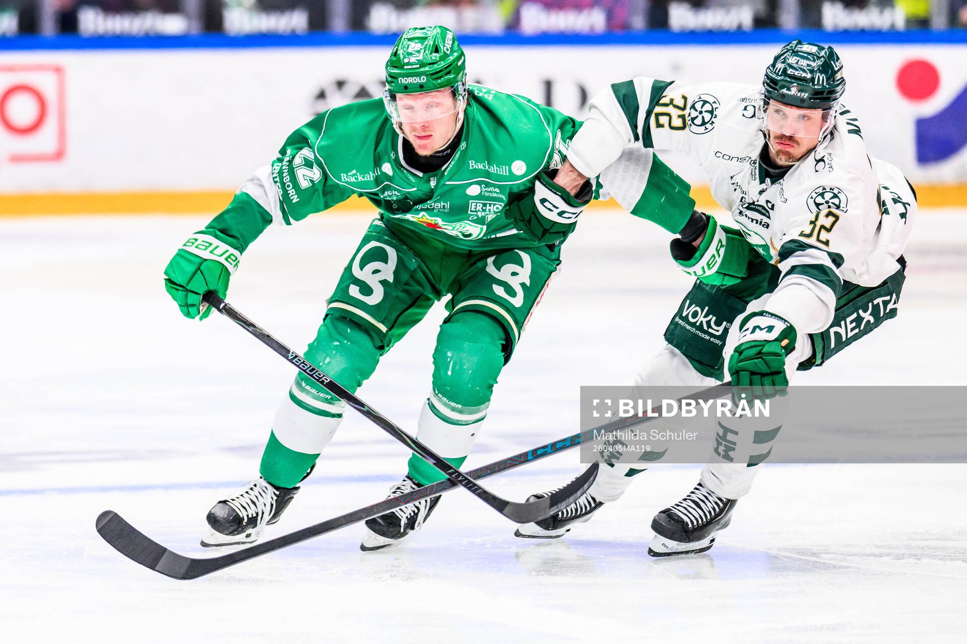 Rögles Fredrik Olofsson och Färjestads Magnus Nygren
