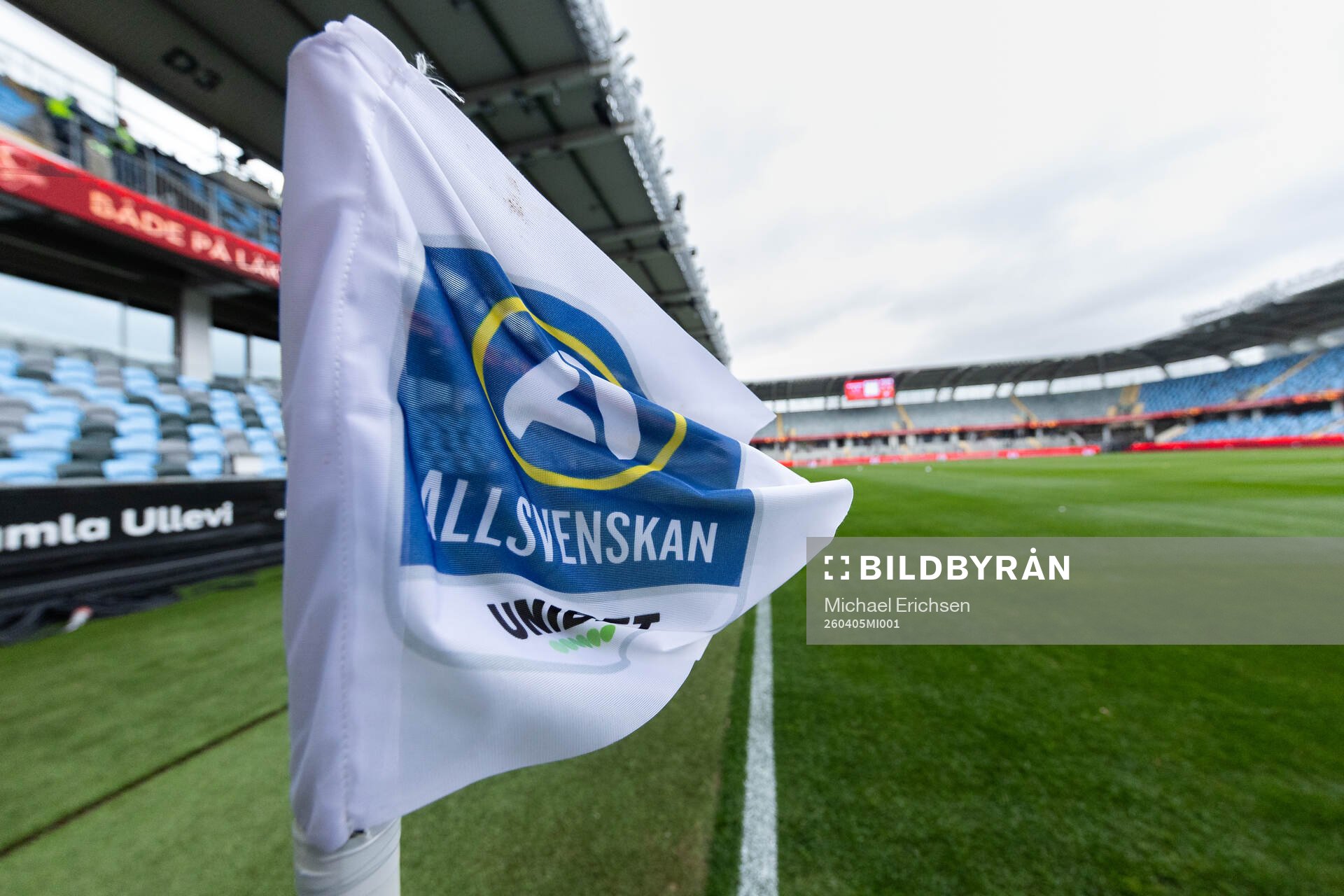 En hörnflagga inne på Gamla Ullevi