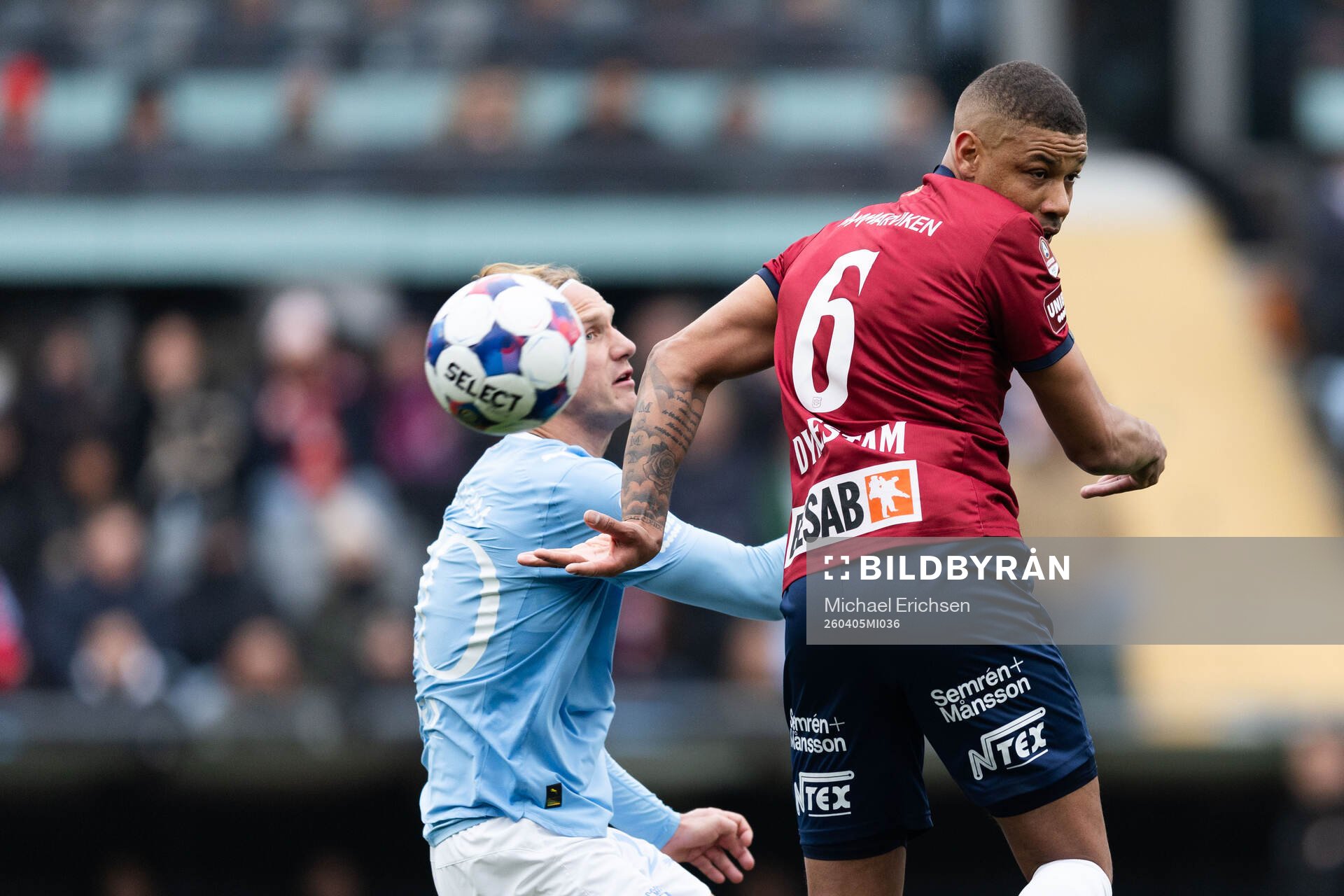 Malmö FFs Erik Botheim och Örgrytes Mikael Dyrestam