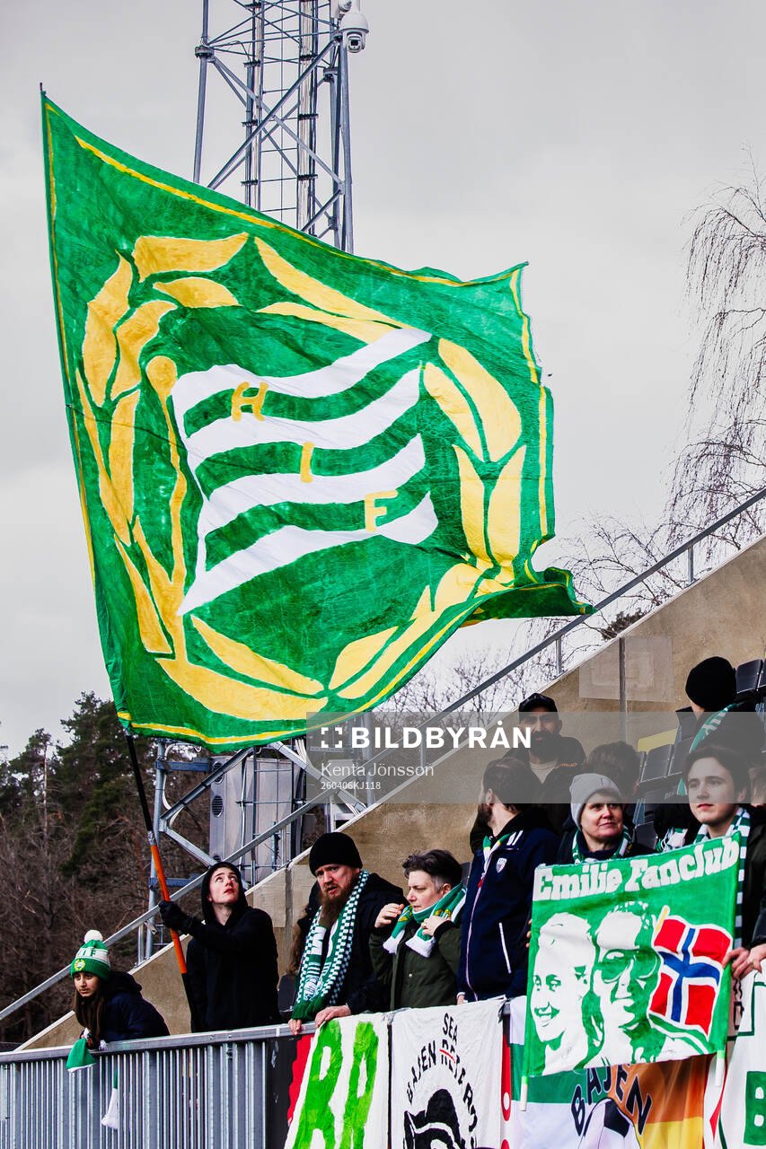 Hammarbys supportrar med en flagga