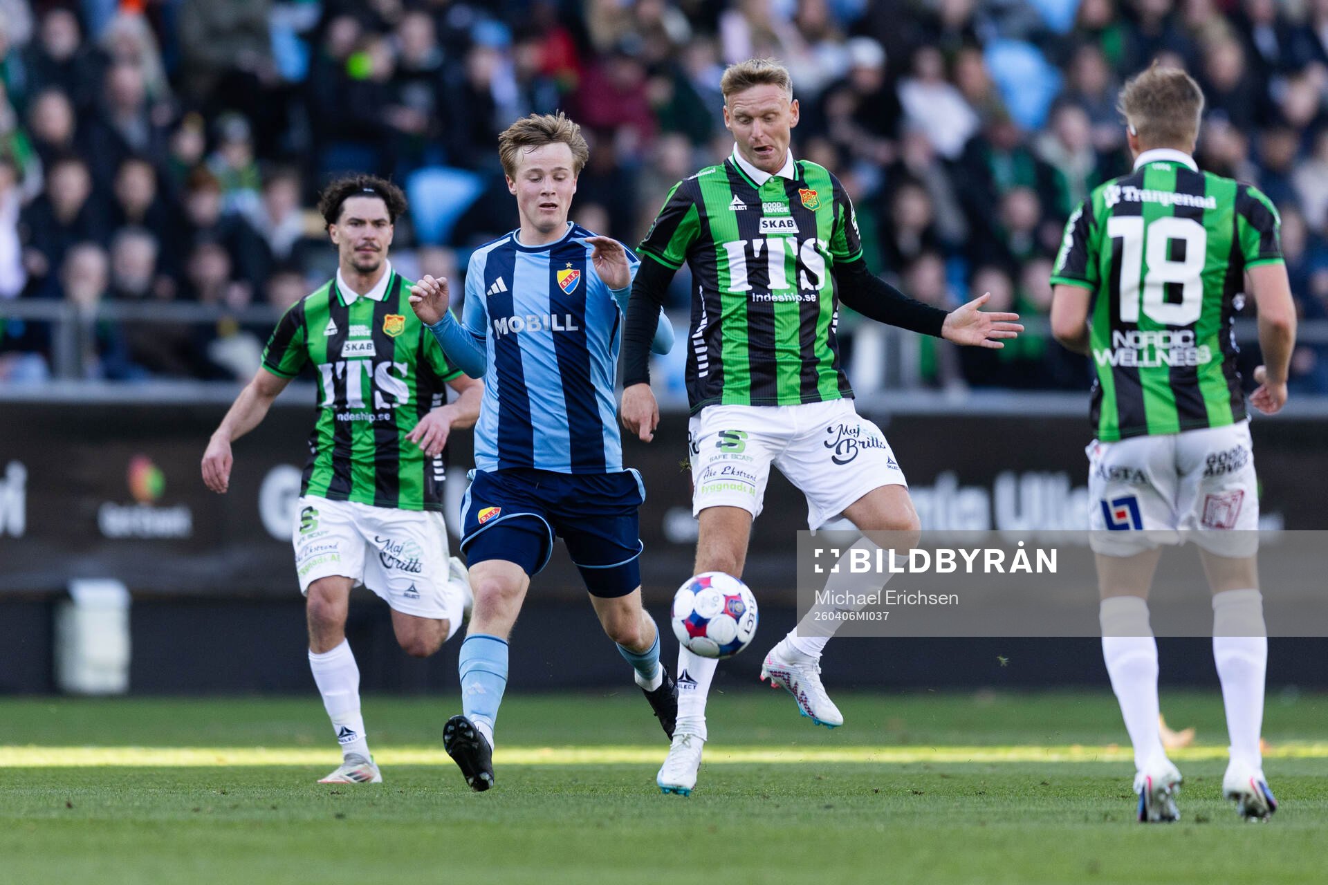Djurgårdens Max Larsson och GAIS Joackim Fagerjord