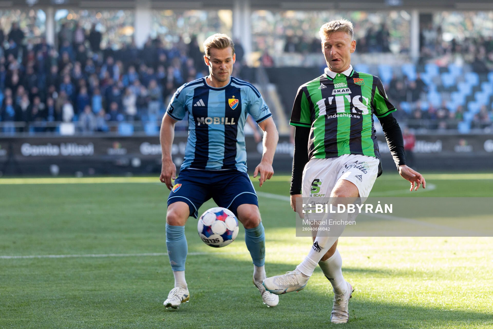 Djurgårdens Hampus Finndell och GAIS Joackim Fagerjord
