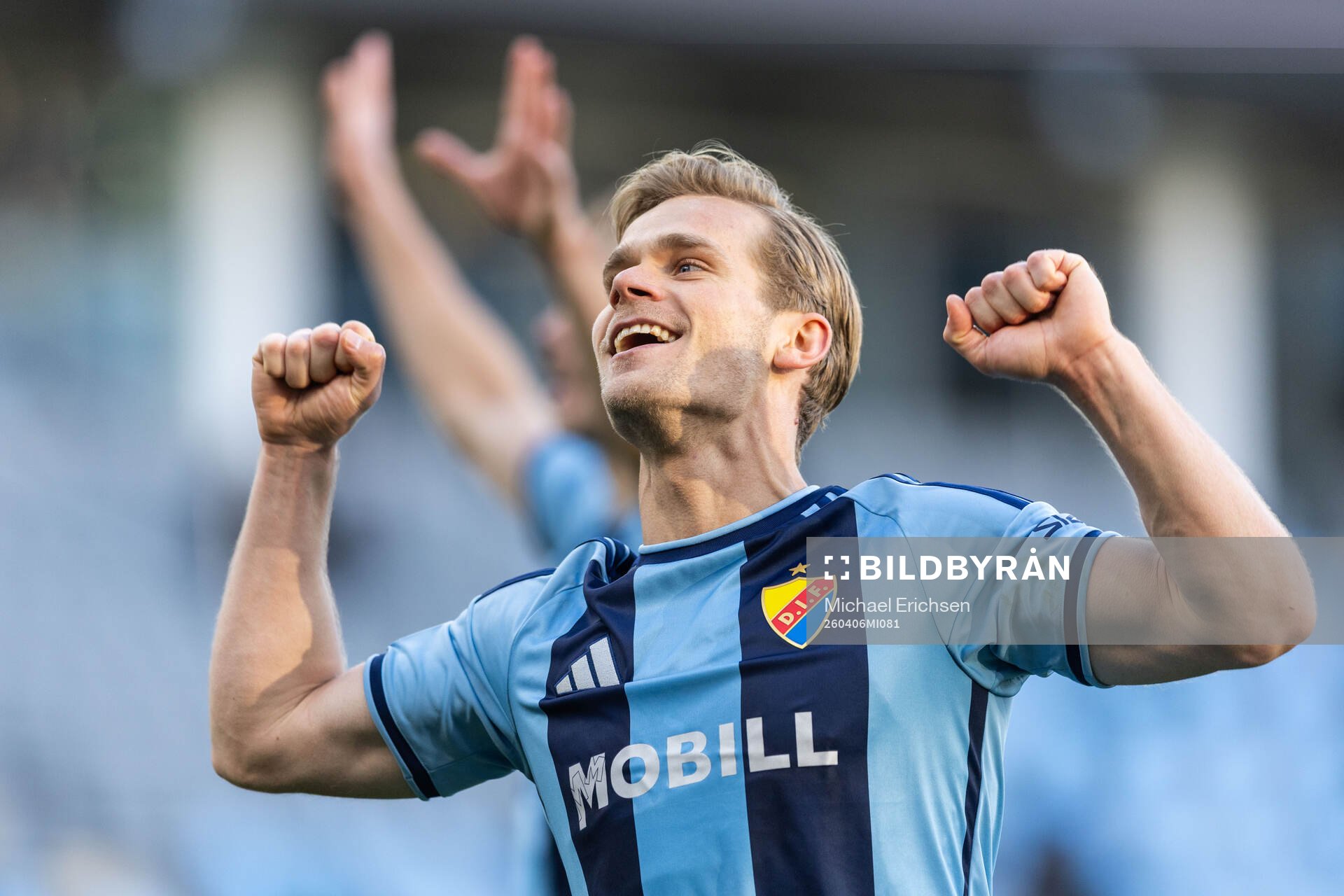 Djurgårdens Hampus Finndell jublar