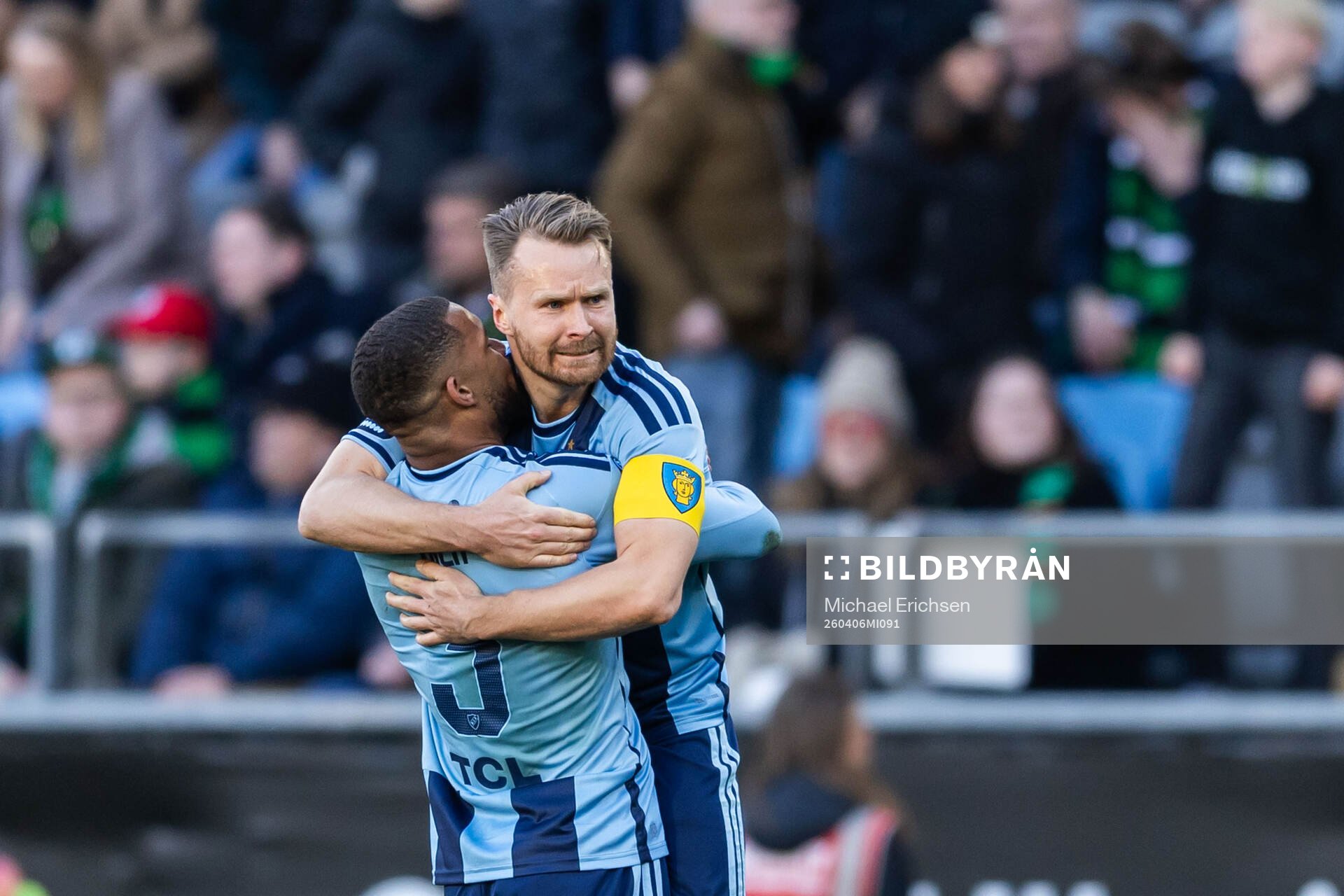 Djurgårdens Leon Hien och Jacob Une jublar