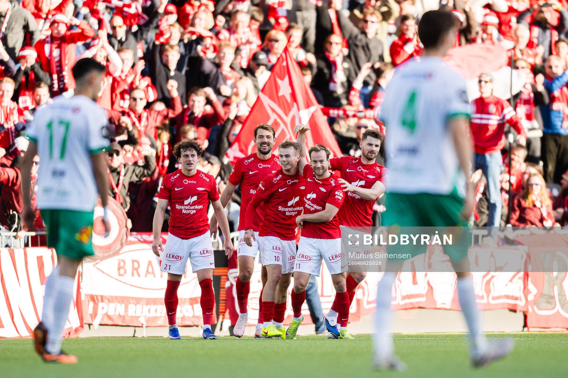 Bård Finne of Brann celebrates