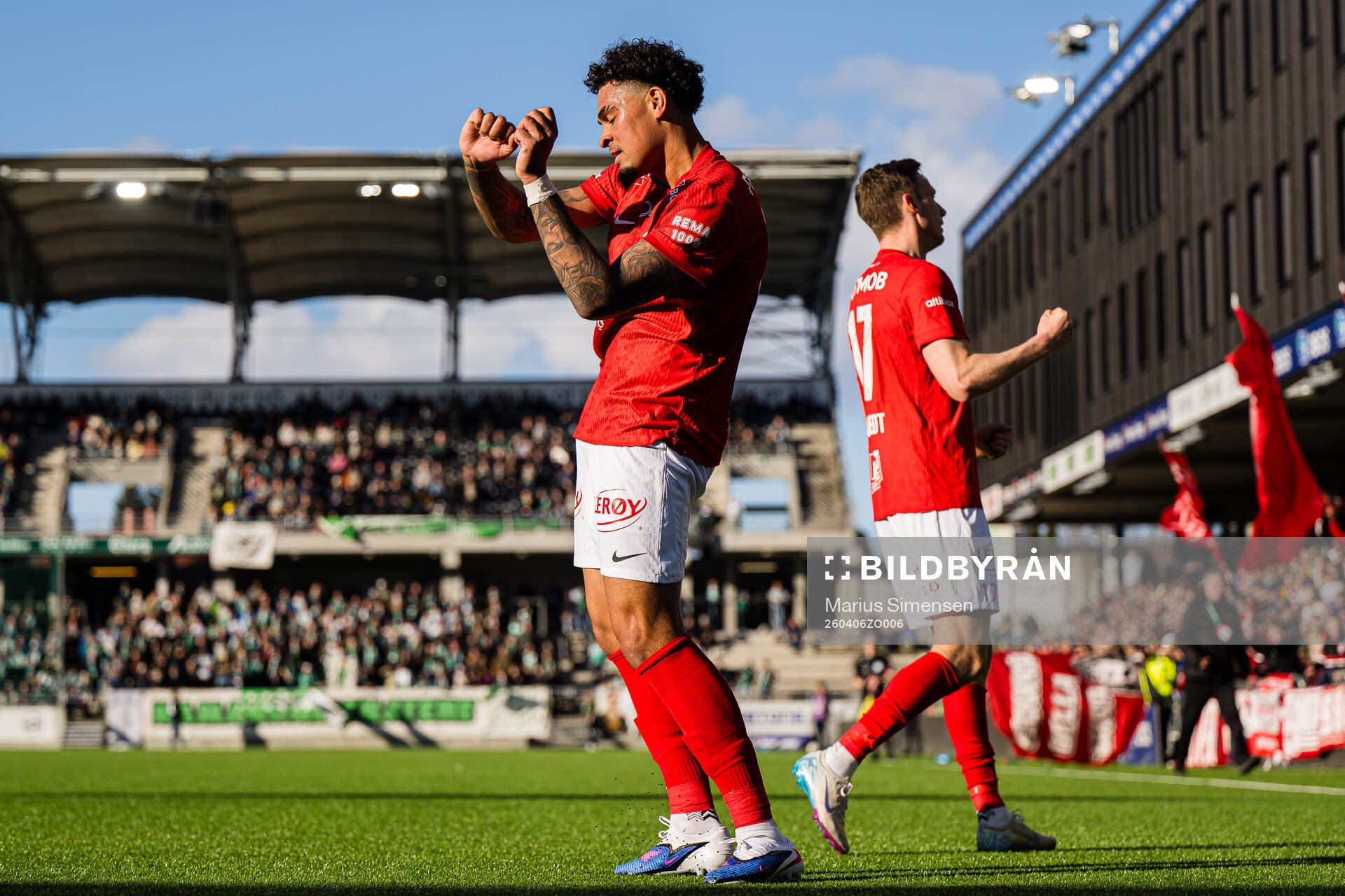 Noah Jean Holm of Brann celebrates