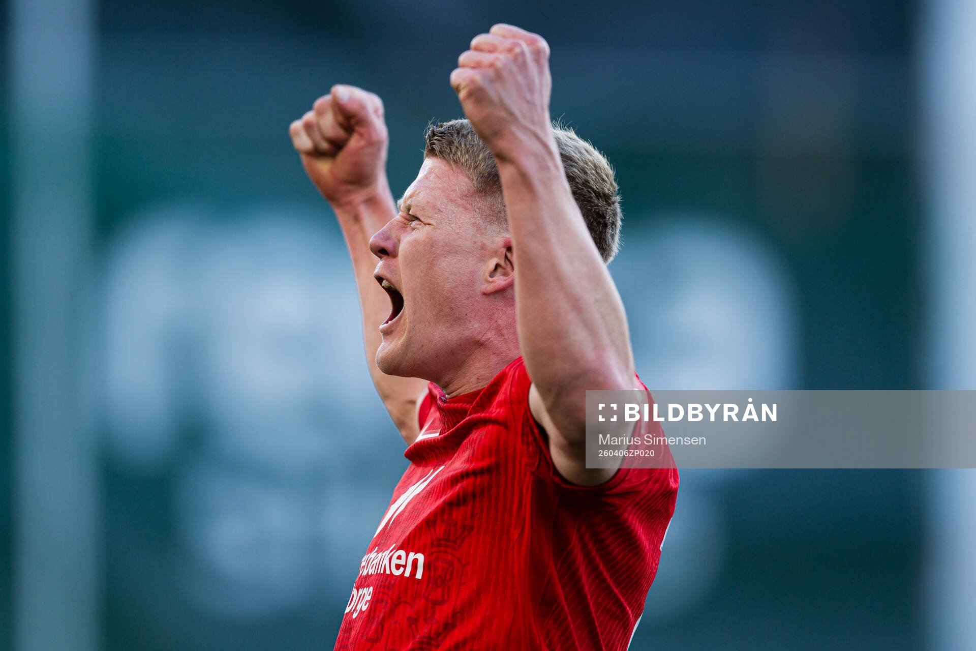 Kristian Eriksen of Brann celebrates