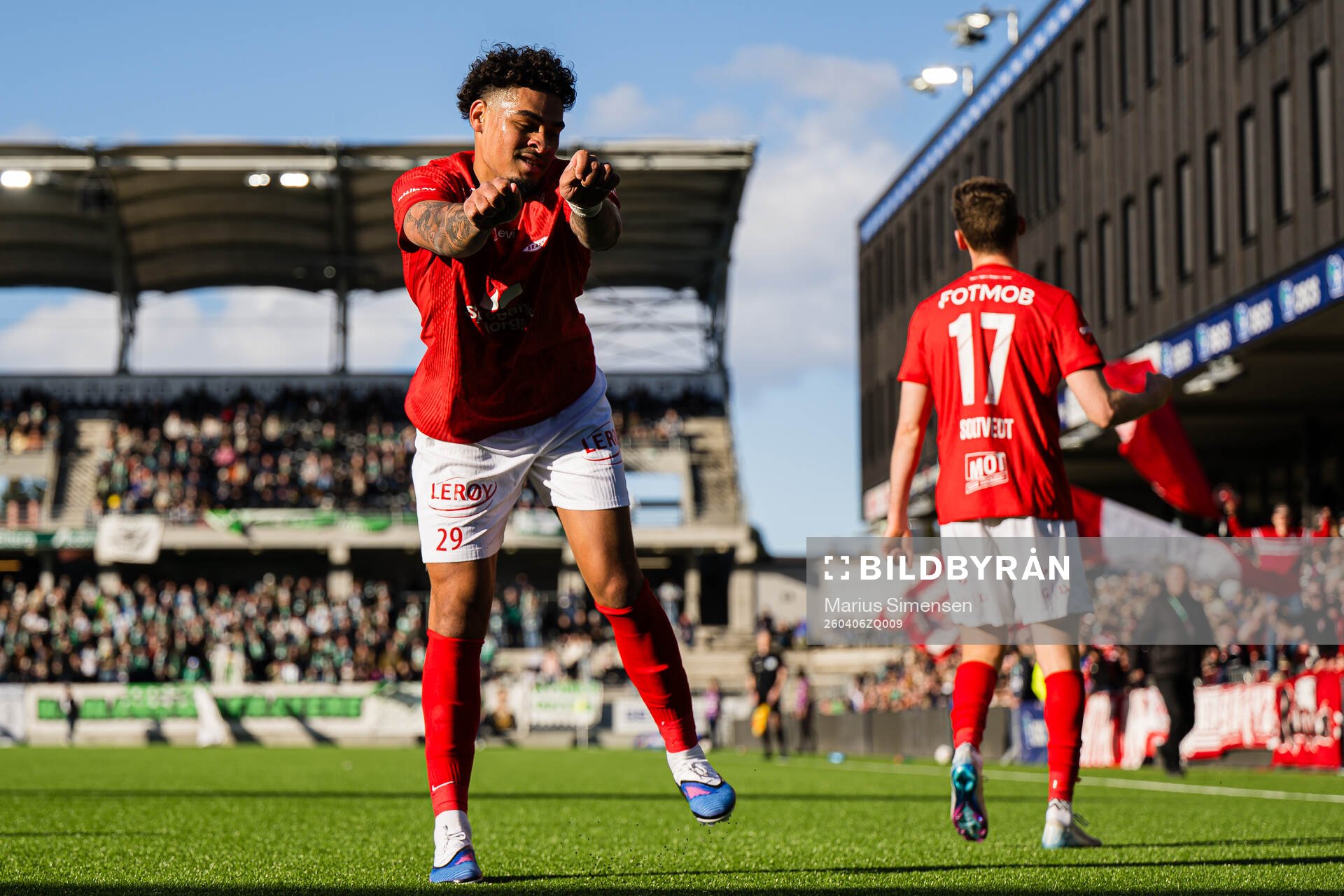 Noah Jean Holm of Brann celebrates