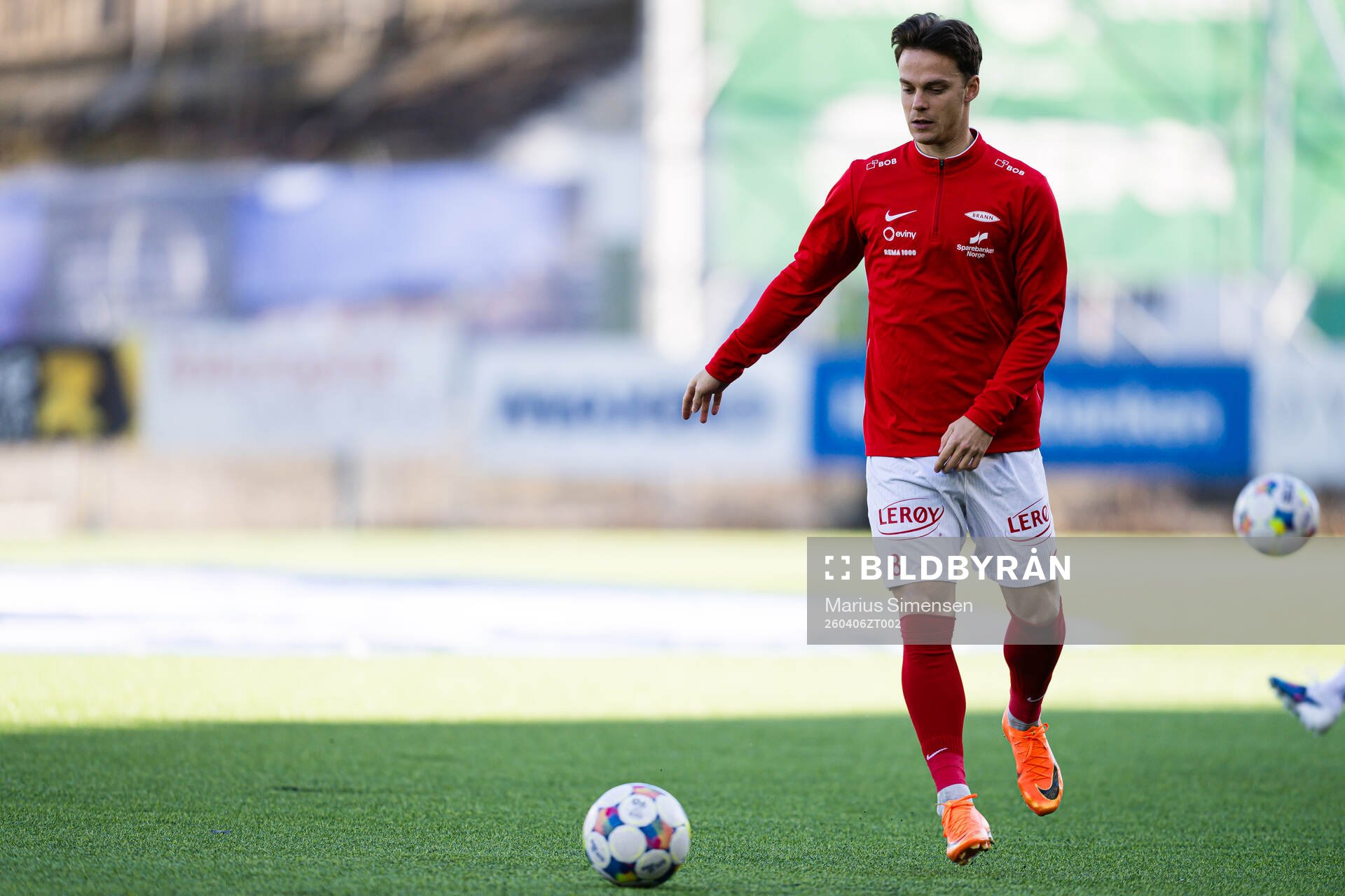 Felix Horn Myhre of Brann warms up
