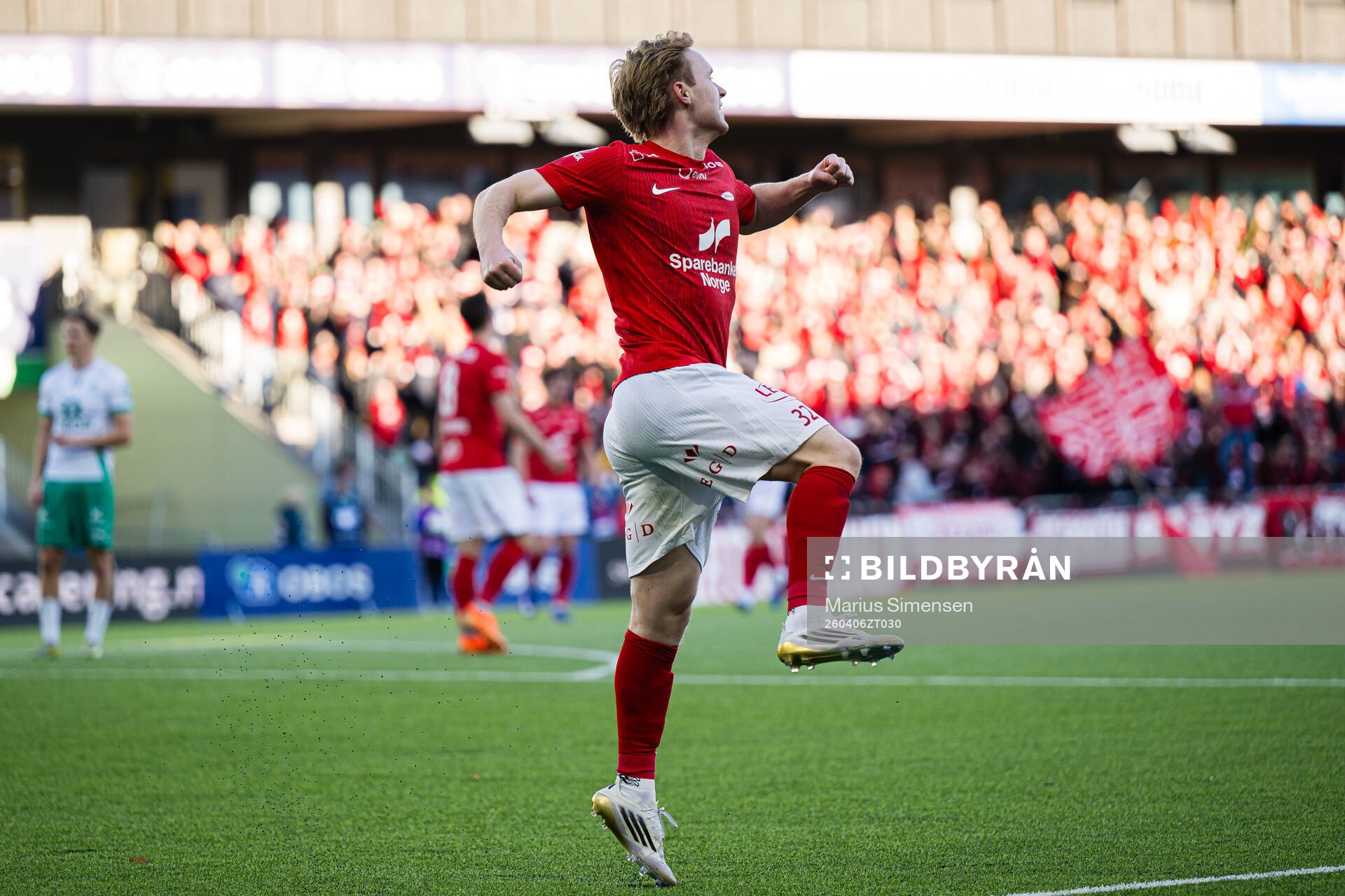 Markus Haaland of Brann celebrates