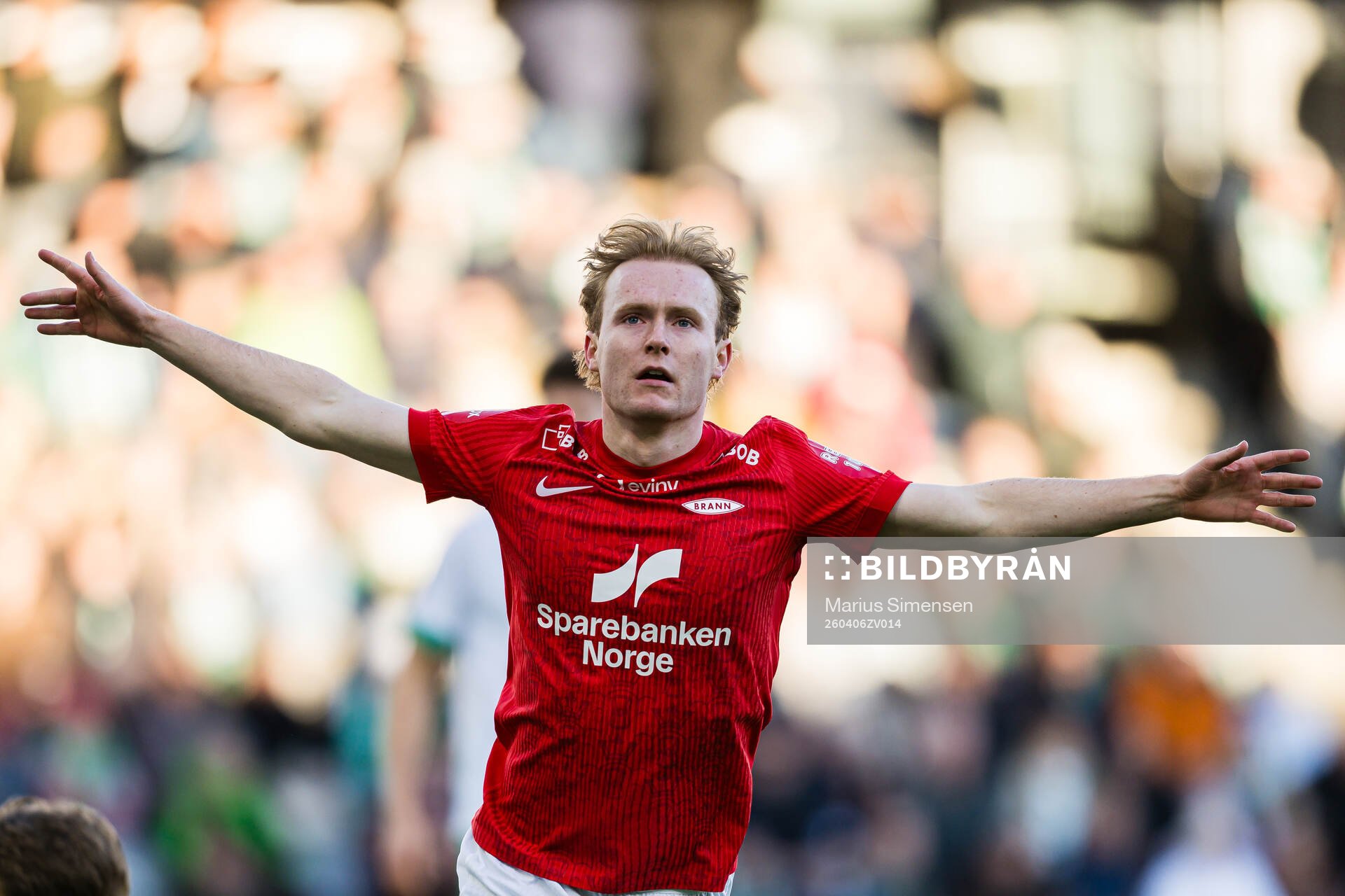 Markus Haaland of Brann celebrates