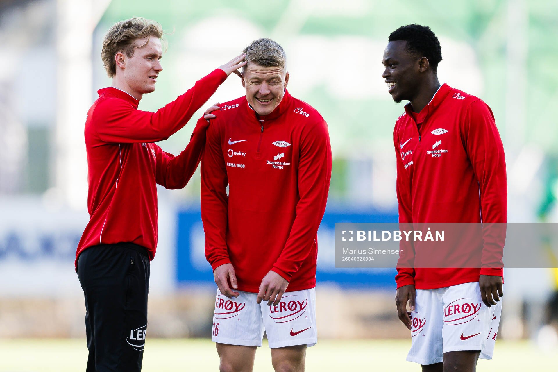 Markus Haaland, Kristian Eriksen and Rabbi Matondo of Brann
