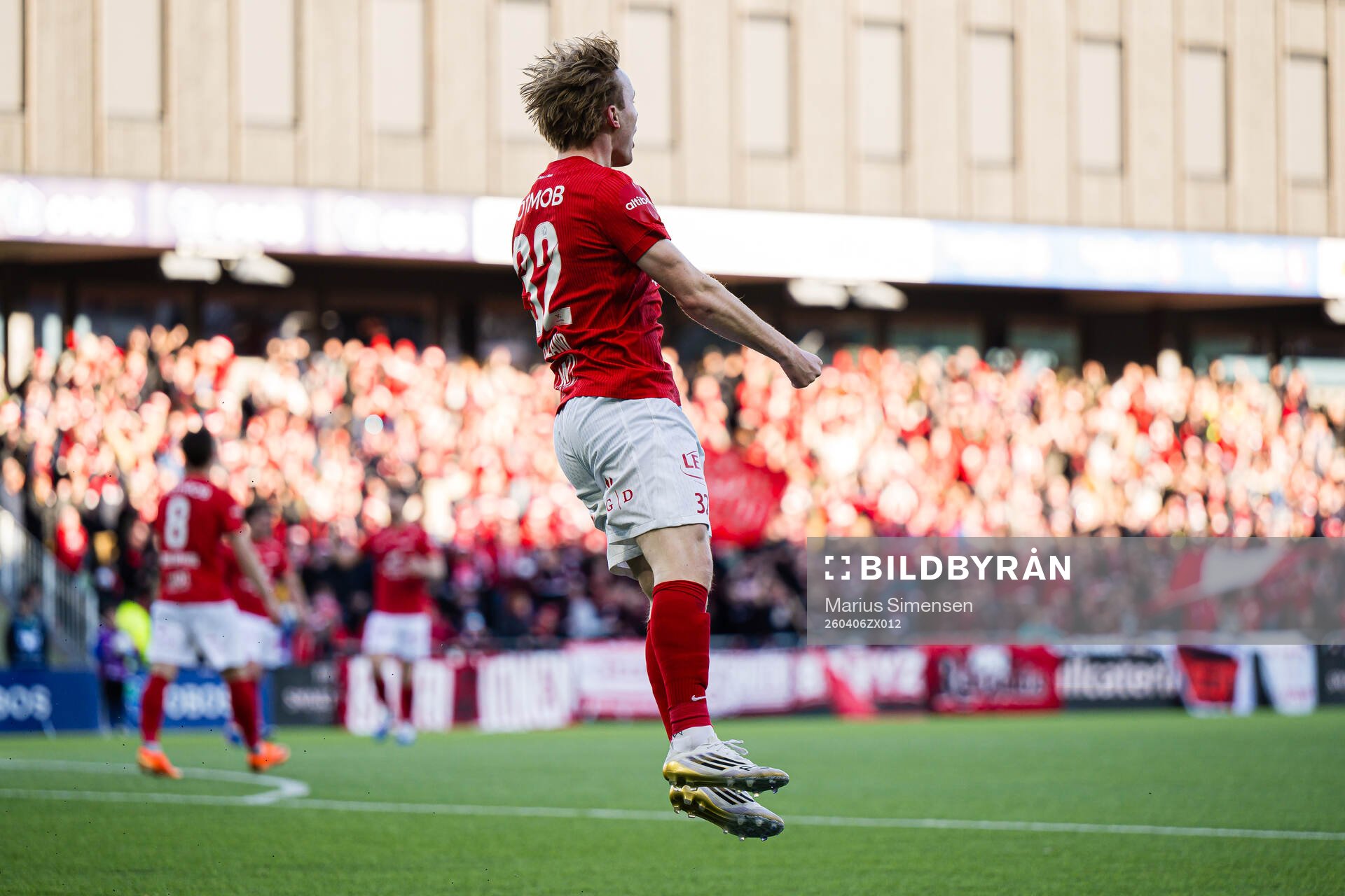 Markus Haaland of Brann celebrates