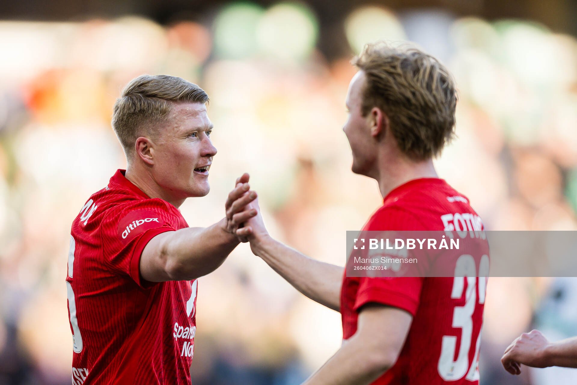 Kristian Eriksen and Markus Haaland of Brann celebrates