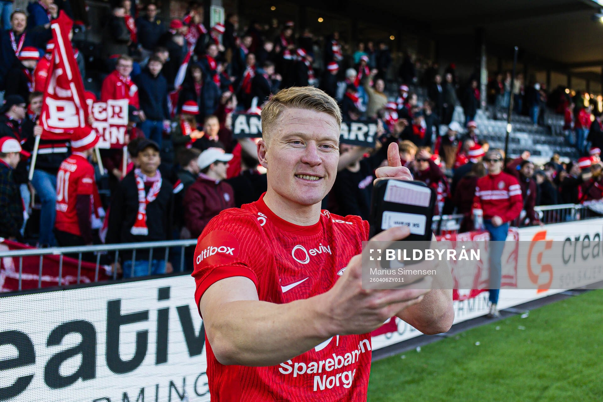 Kristian Eriksen of Brannafter the Eliteserien match