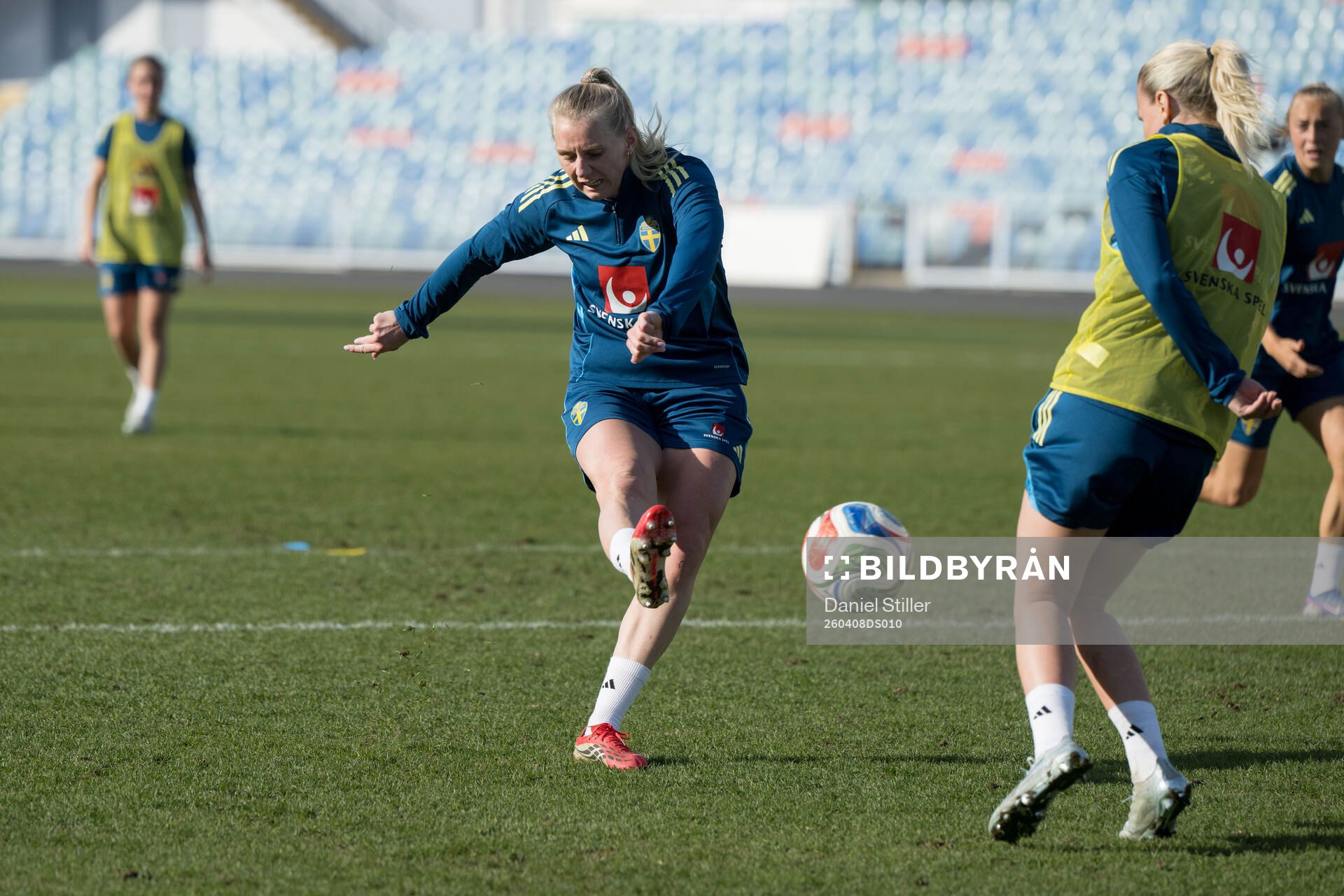 Stina Blackstenius of Sweden at a training session