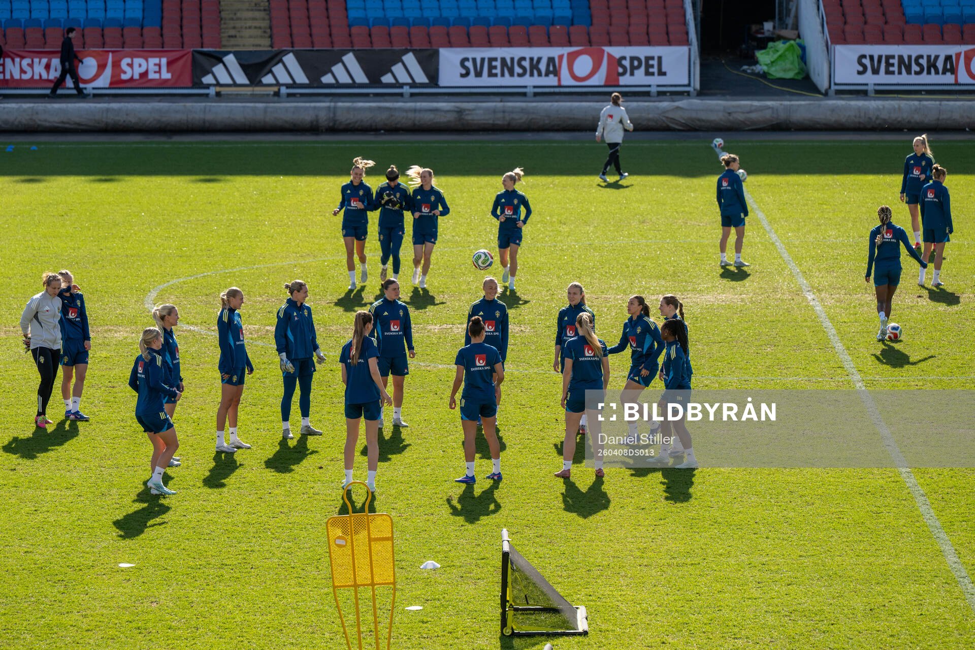 The team of Sweden at a training session