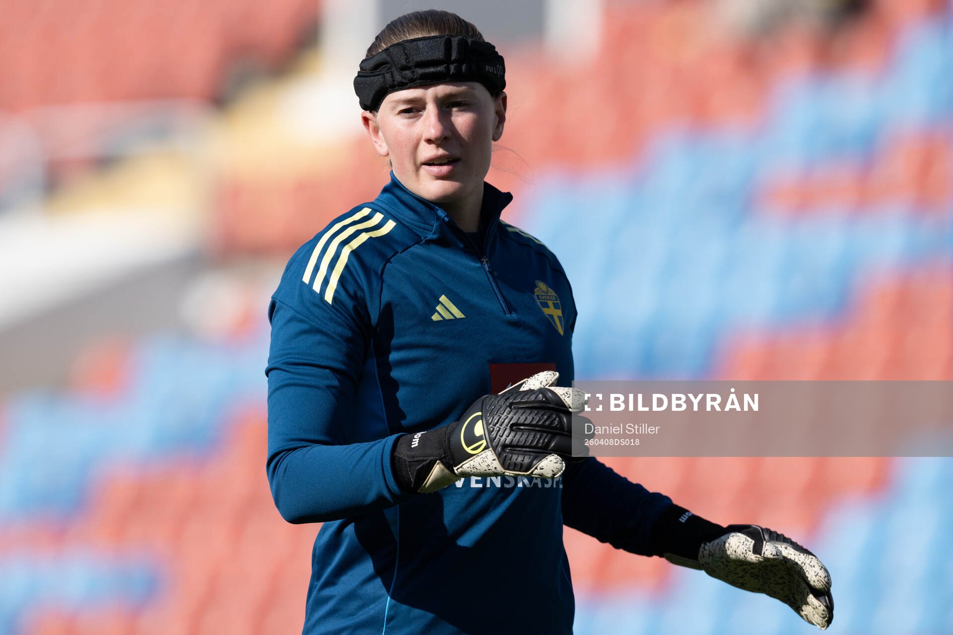 Goalkeeper Tove Enblom of Sweden at a training session