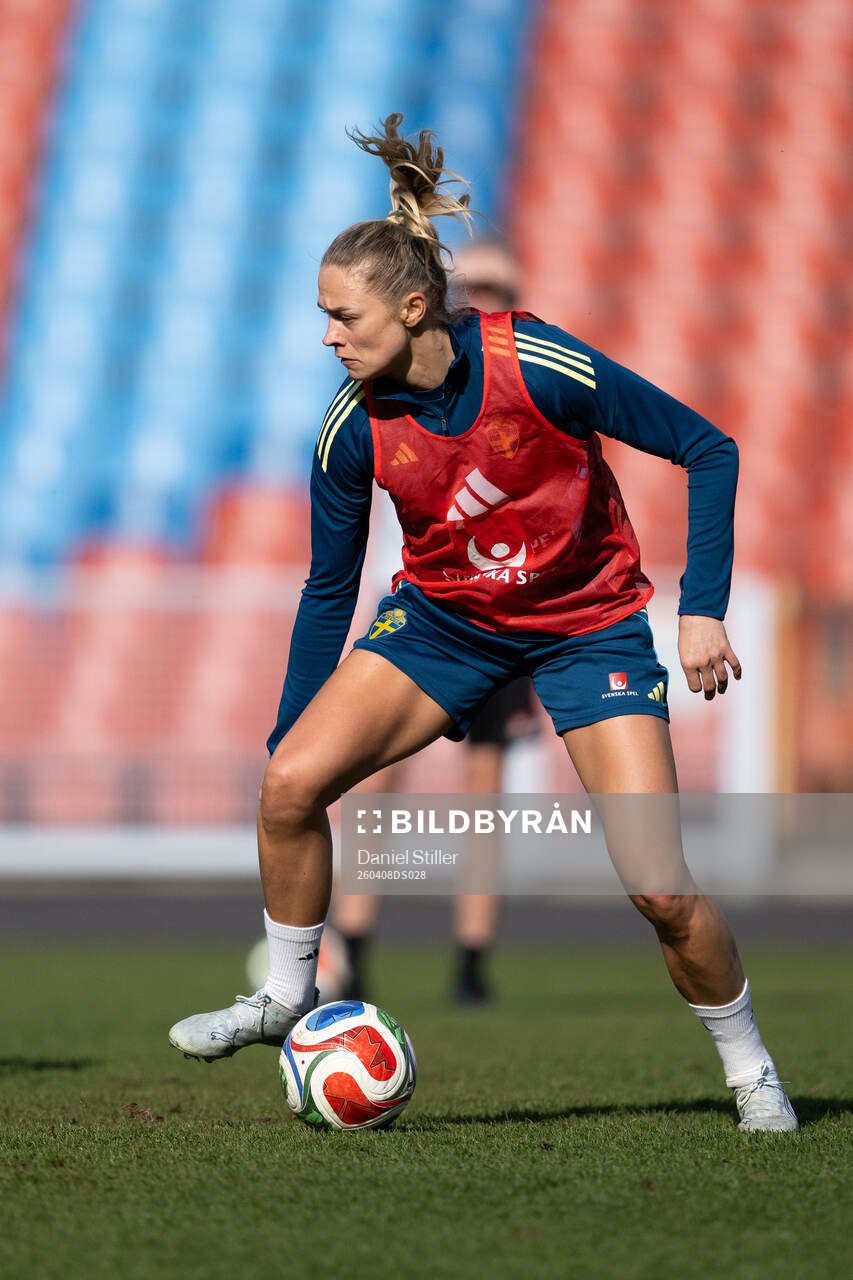 Fridolina Rolfö  of Sweden at a training session