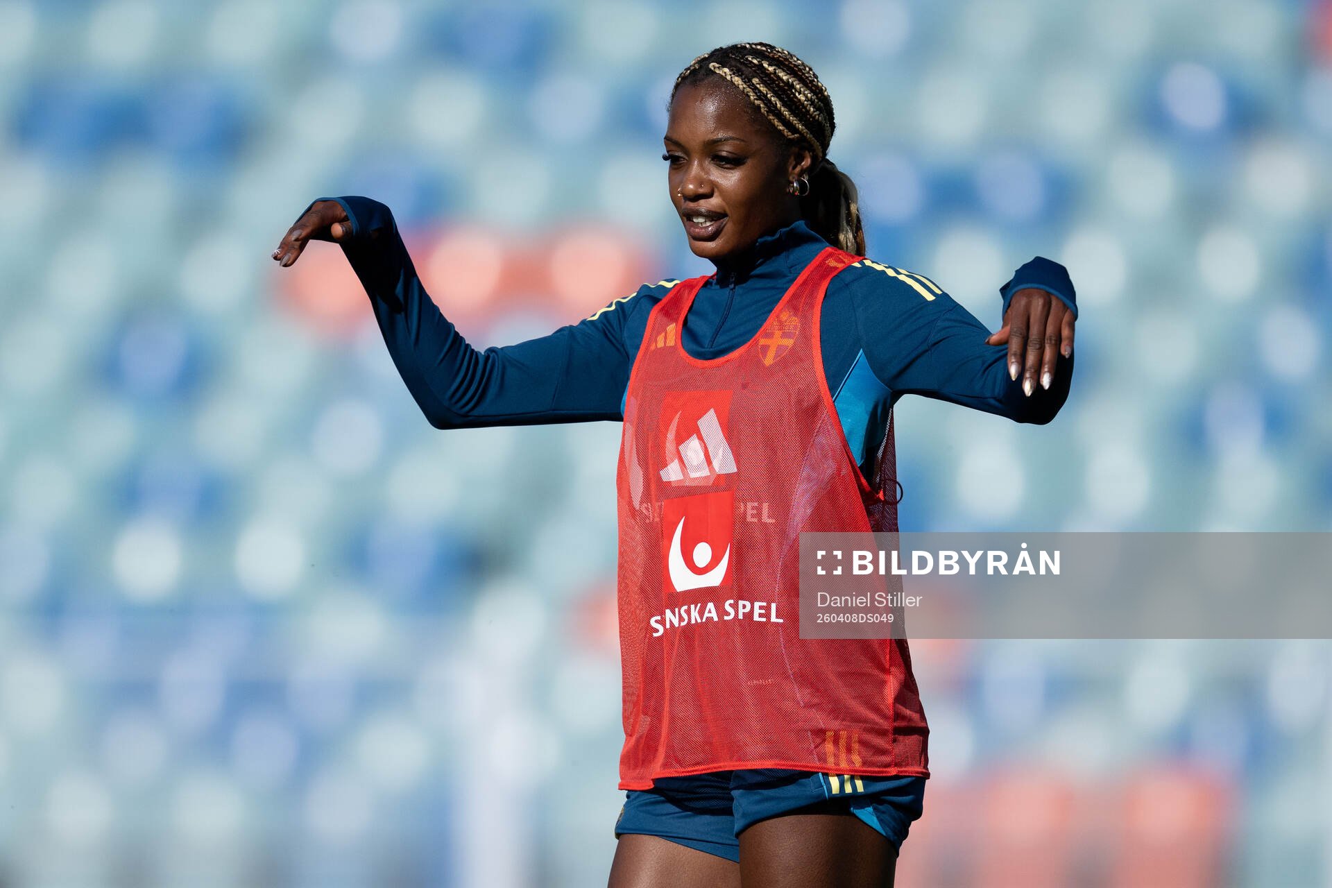 Evelyn Ijeh of Sweden at a training session