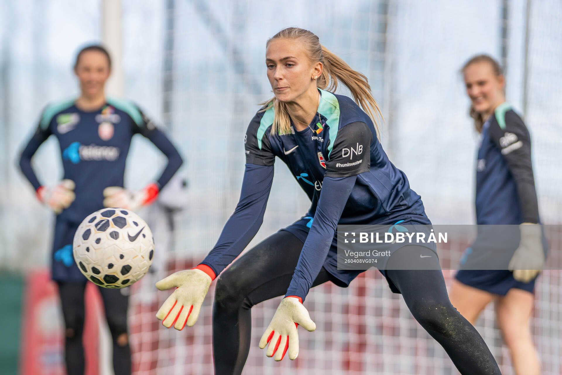 Goalkeeper Selma Panengstuen of the Norwegian women's