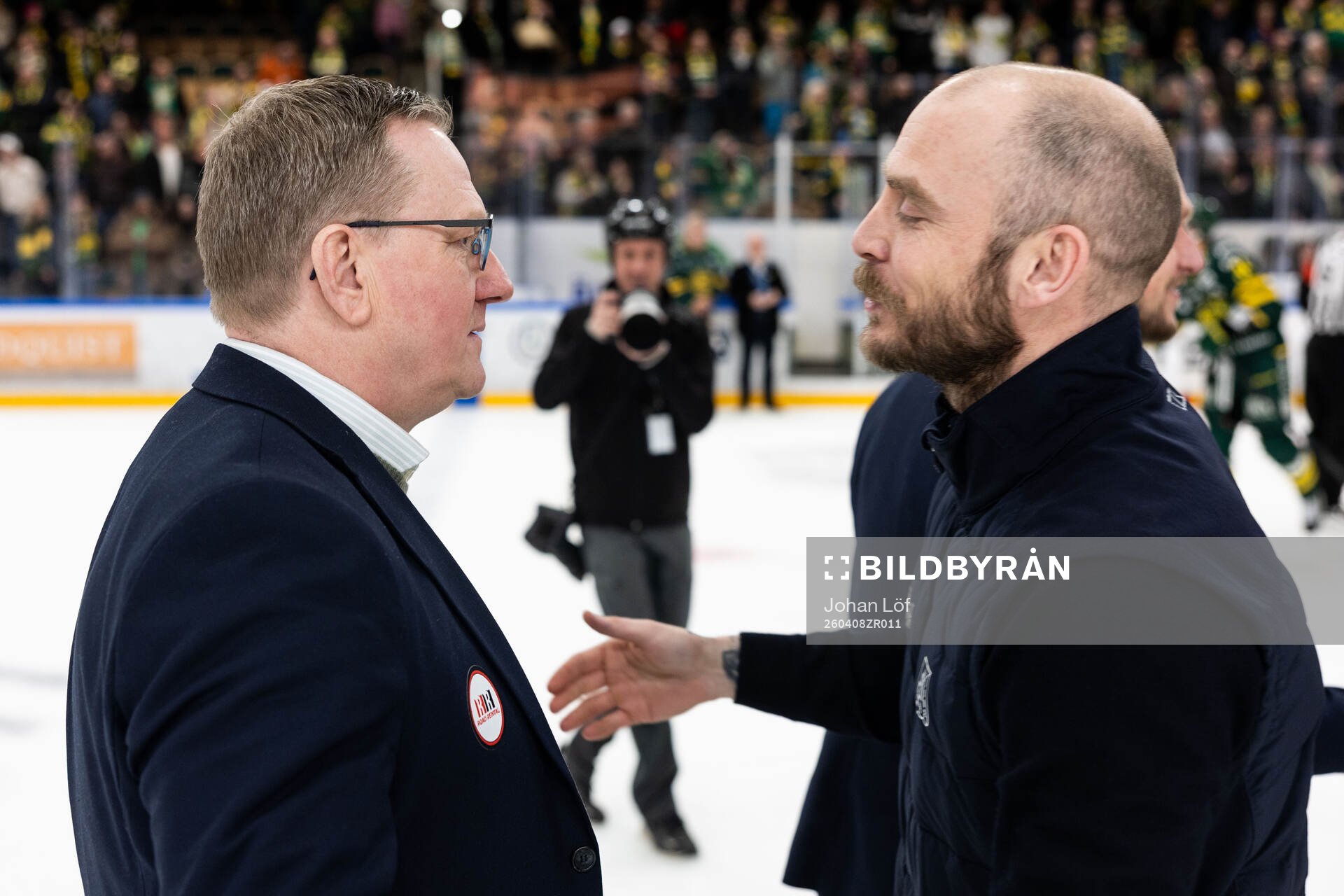 Björklövens huvudtränare Magnus Bogren och Södertäljes