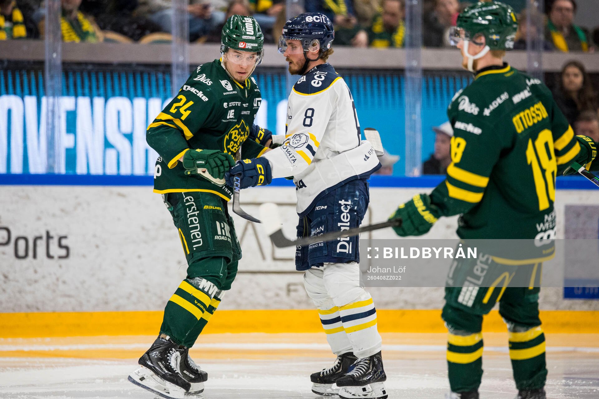 Björklövens Linus Cronholm och Södertäljes William Wiå