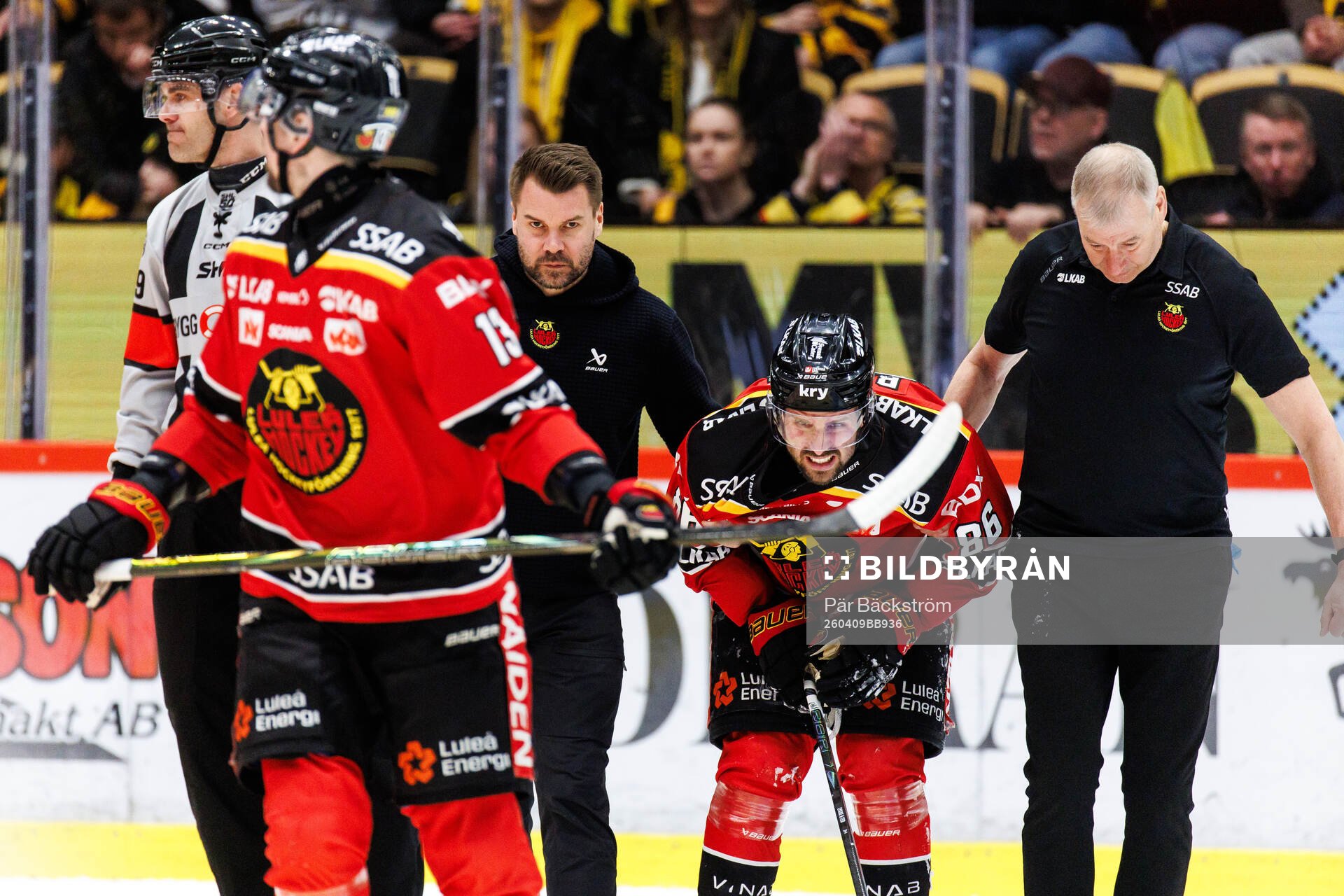 Luleås Mathias Bromé har ont