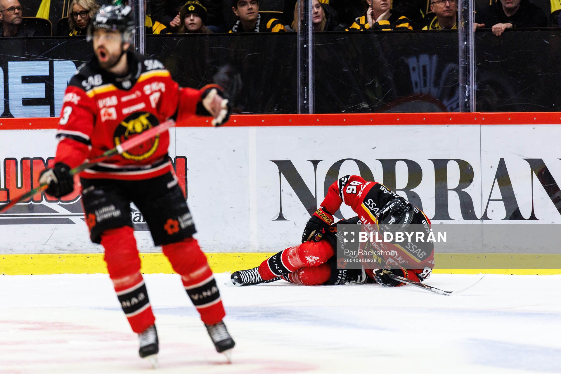 Luleås Mathias Bromé har ont