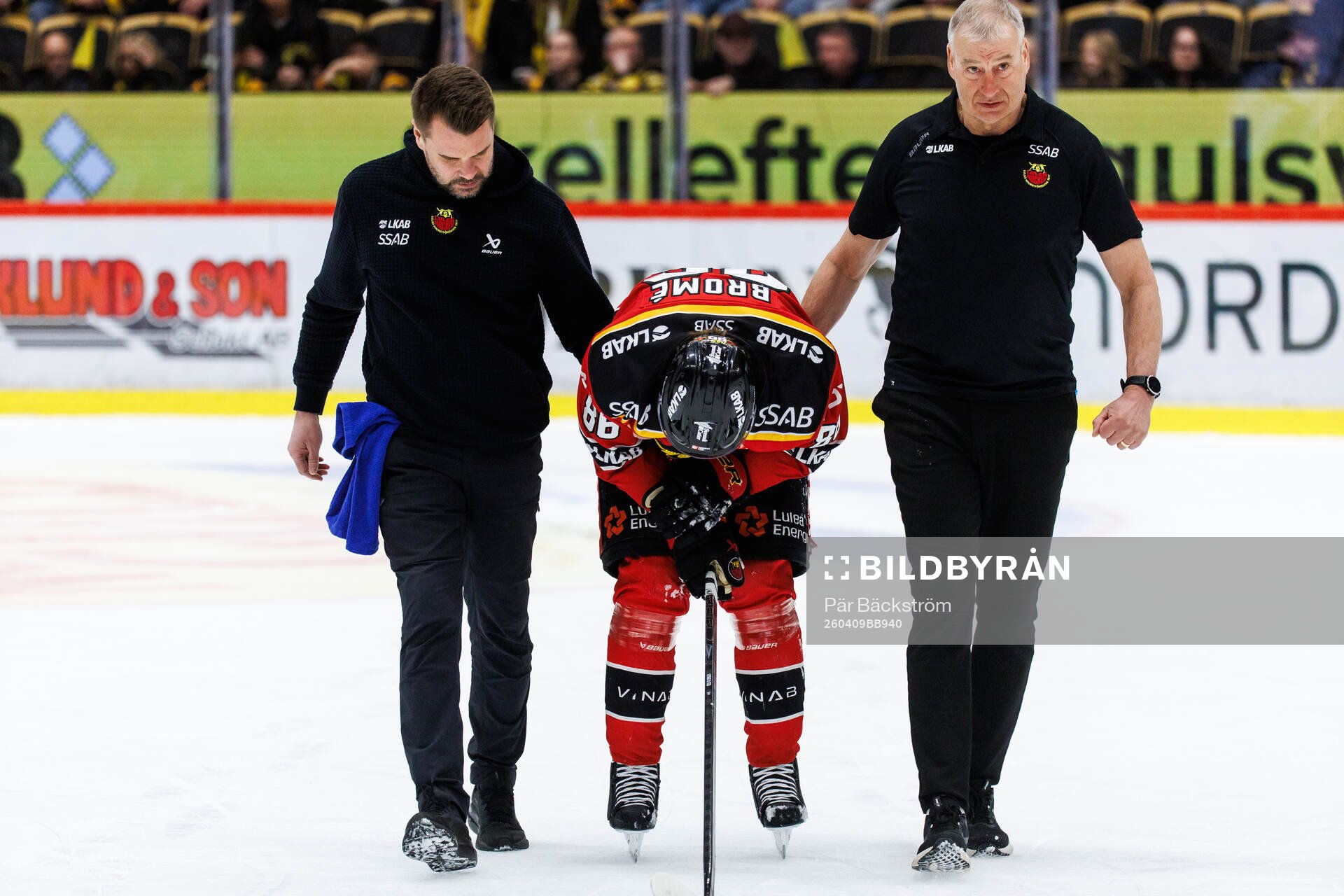 Luleås Mathias Bromé har ont