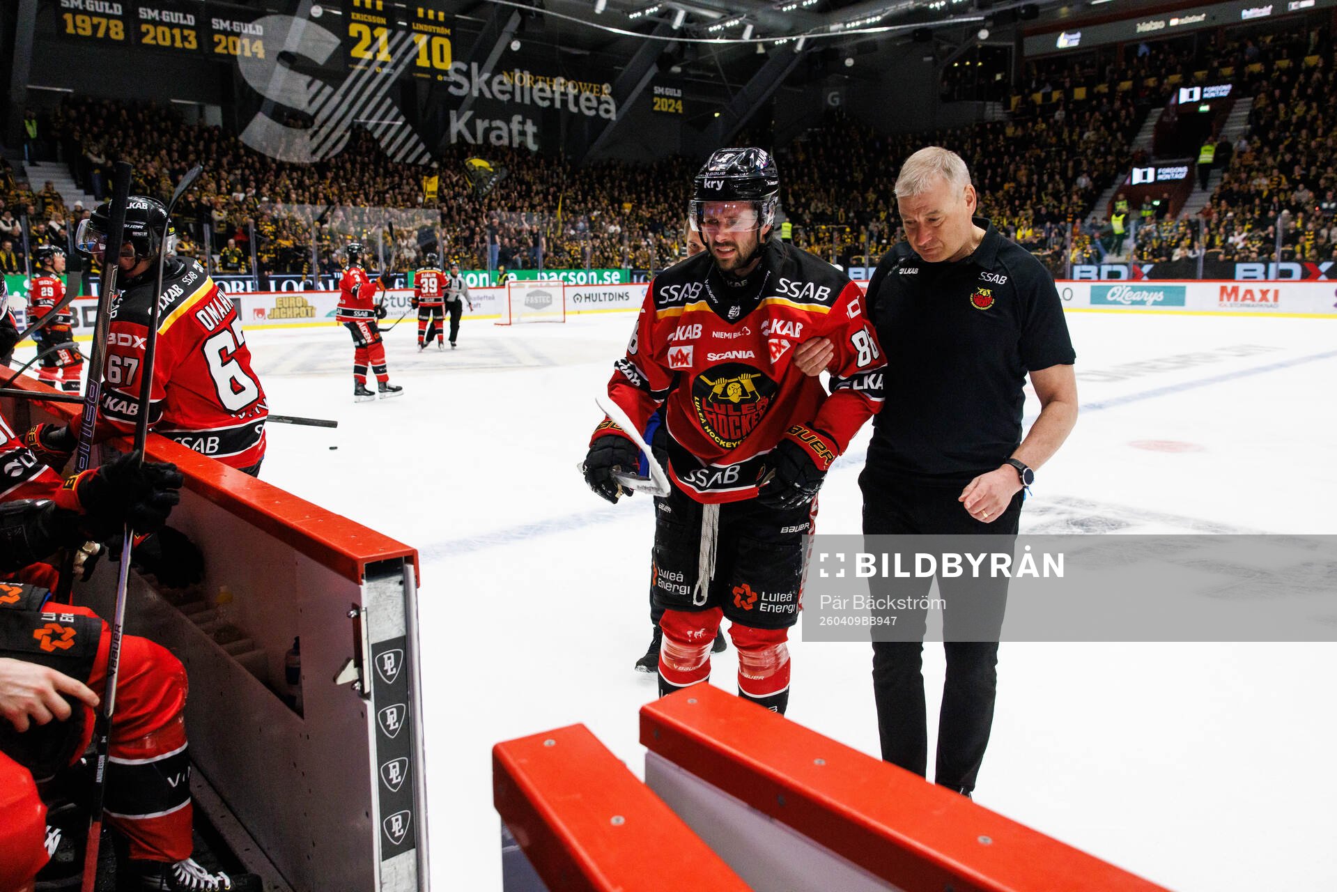 Luleås Mathias Bromé har ont
