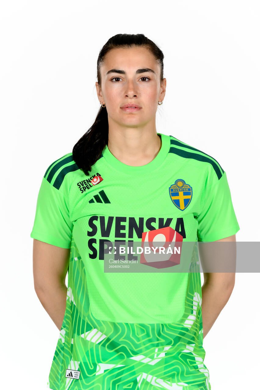 Goalkeeper Zecira Musovic of the Swedish women's national