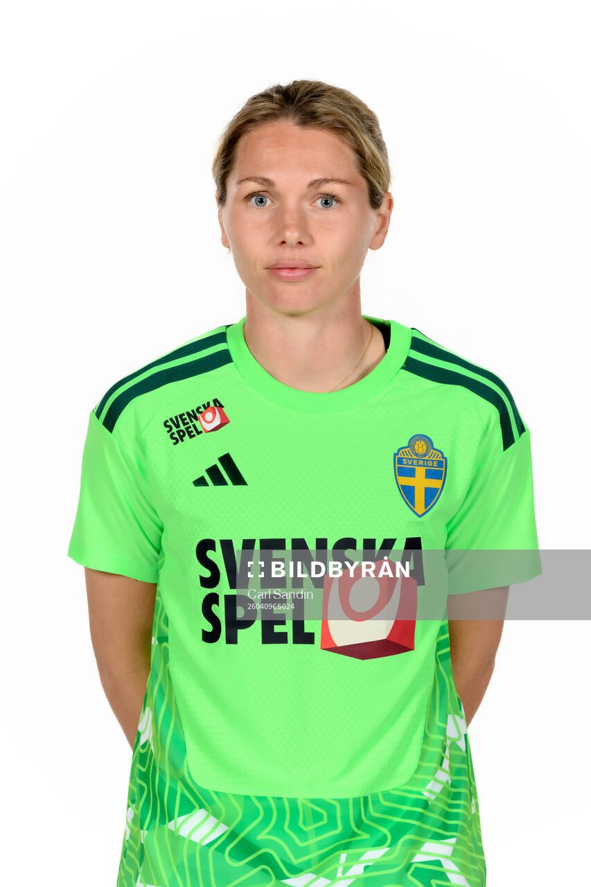 Goalkeeper Jennifer Falk of the Swedish women's national