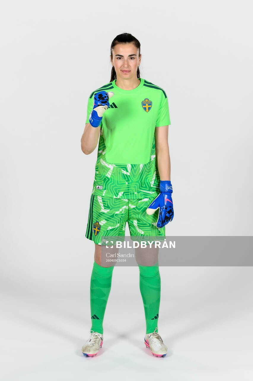 Goalkeeper Zecira Musovic of the Swedish women's national