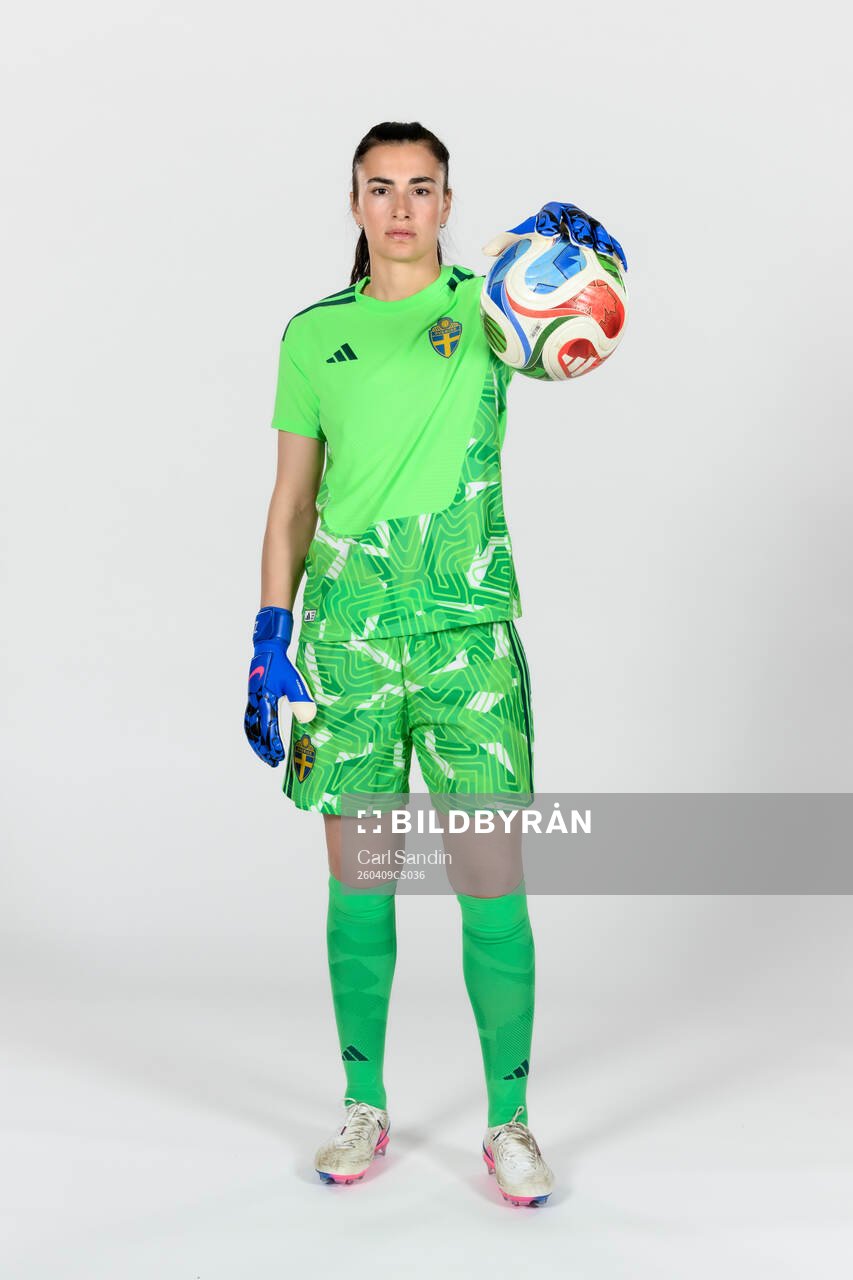 Goalkeeper Zecira Musovic of the Swedish women's national