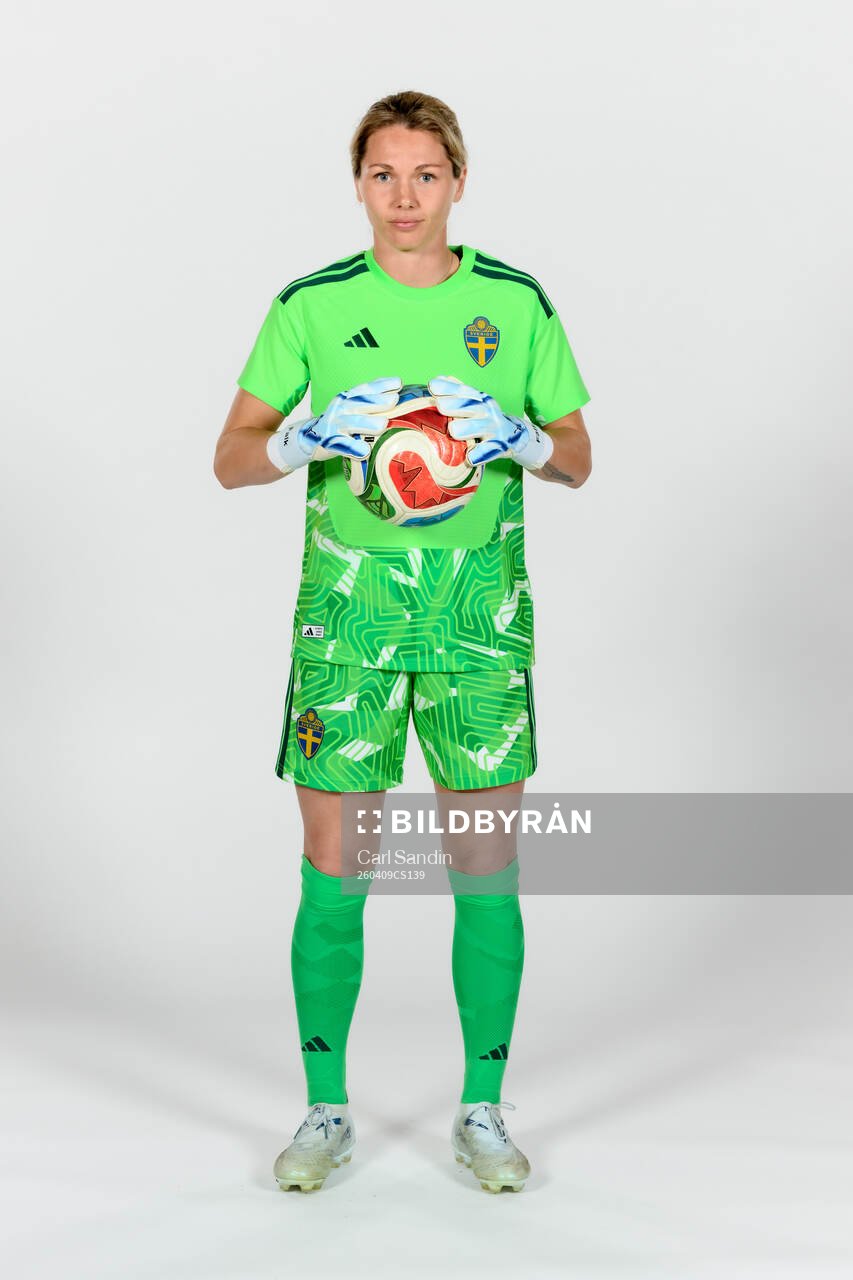 Goalkeeper Jennifer Falk of the Swedish women's national