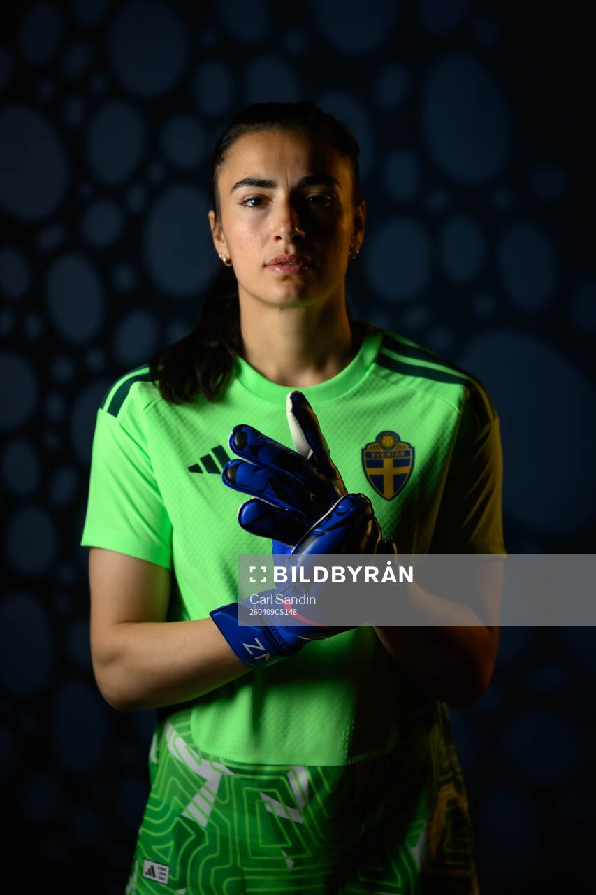 Goalkeeper Zecira Musovic of the Swedish women's national