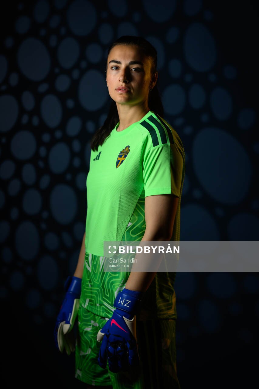 Goalkeeper Zecira Musovic of the Swedish women's national