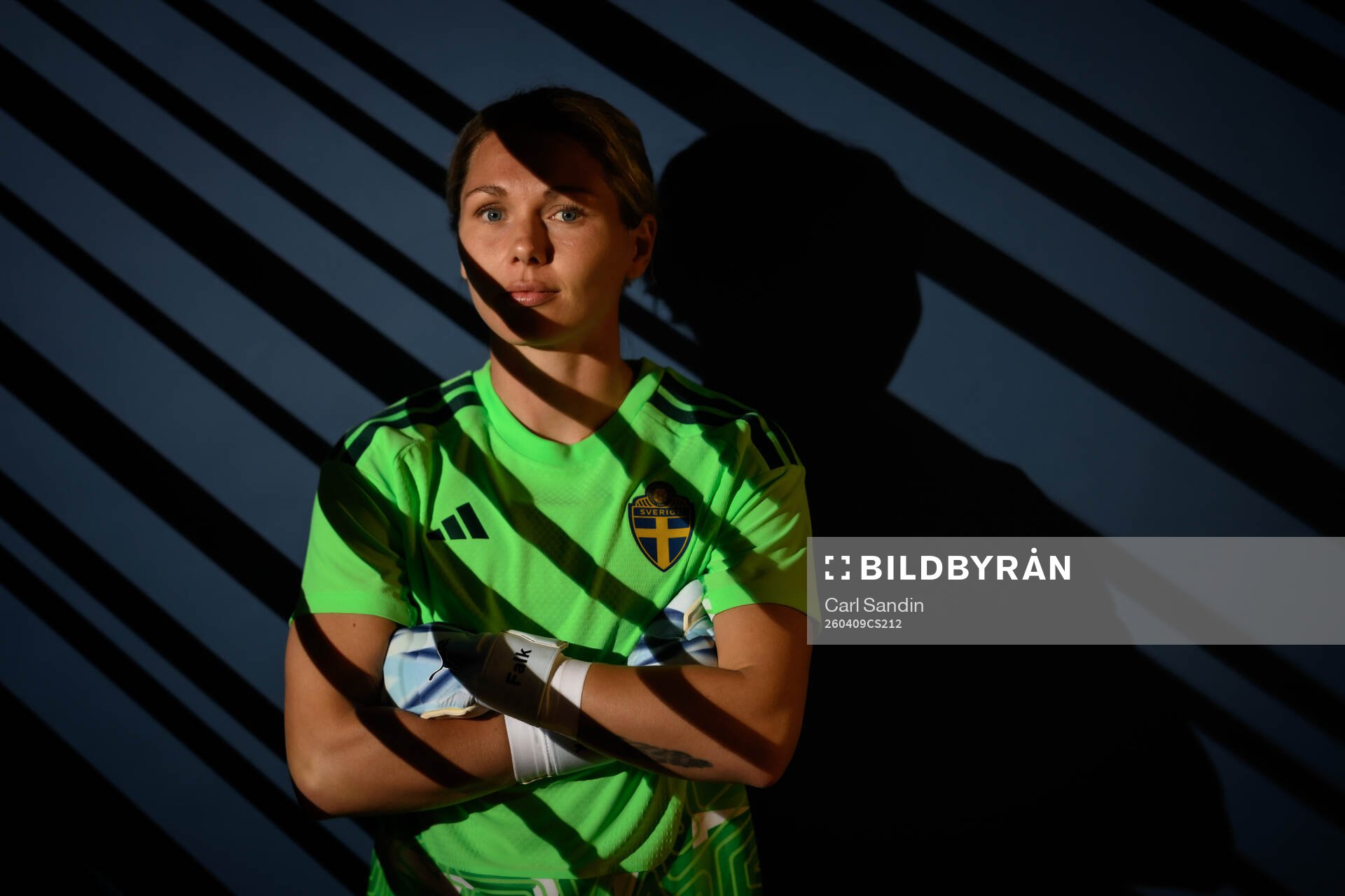 Goalkeeper Jennifer Falk of the Swedish women's national