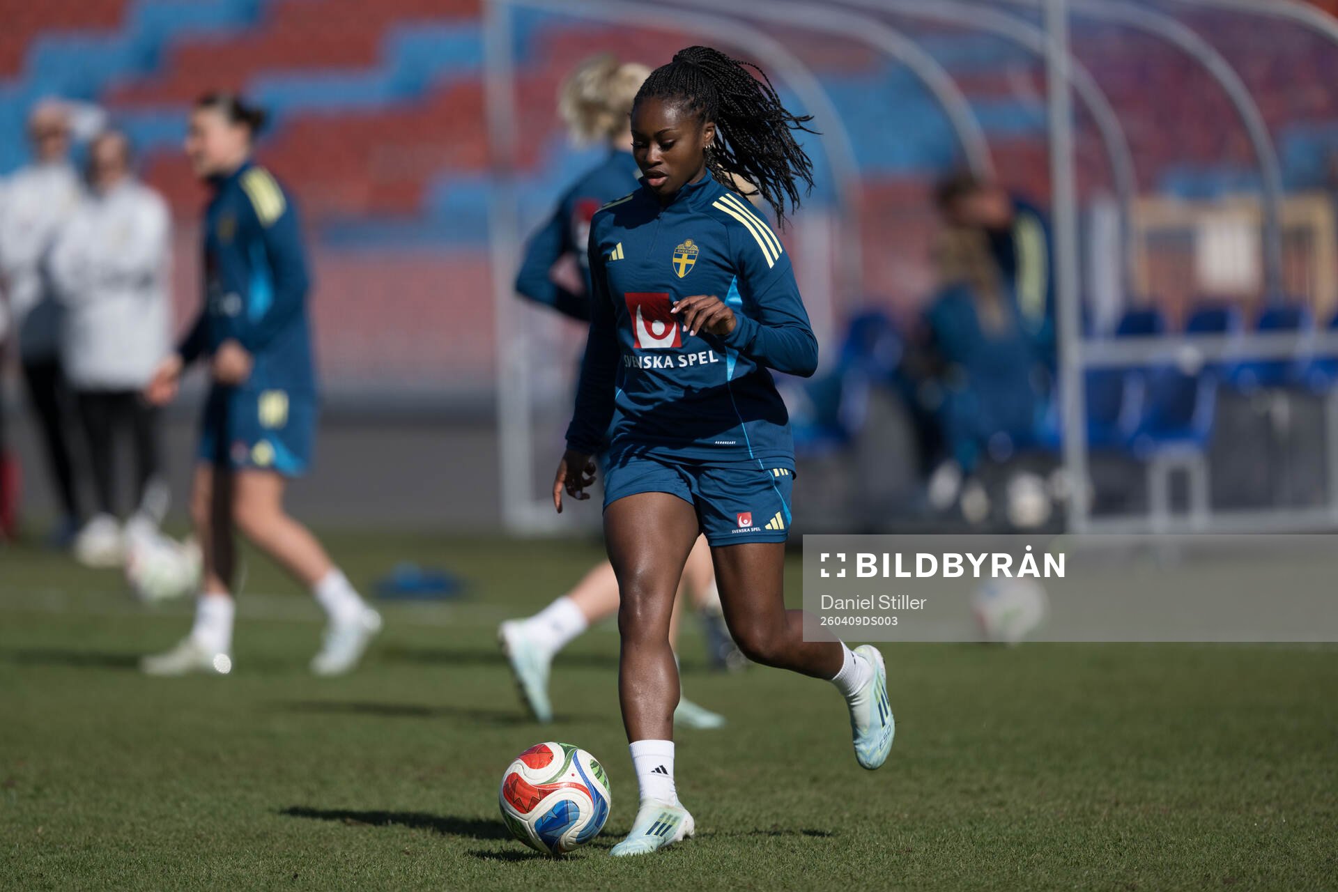 Monica Jusu Bah at a training session with the women's