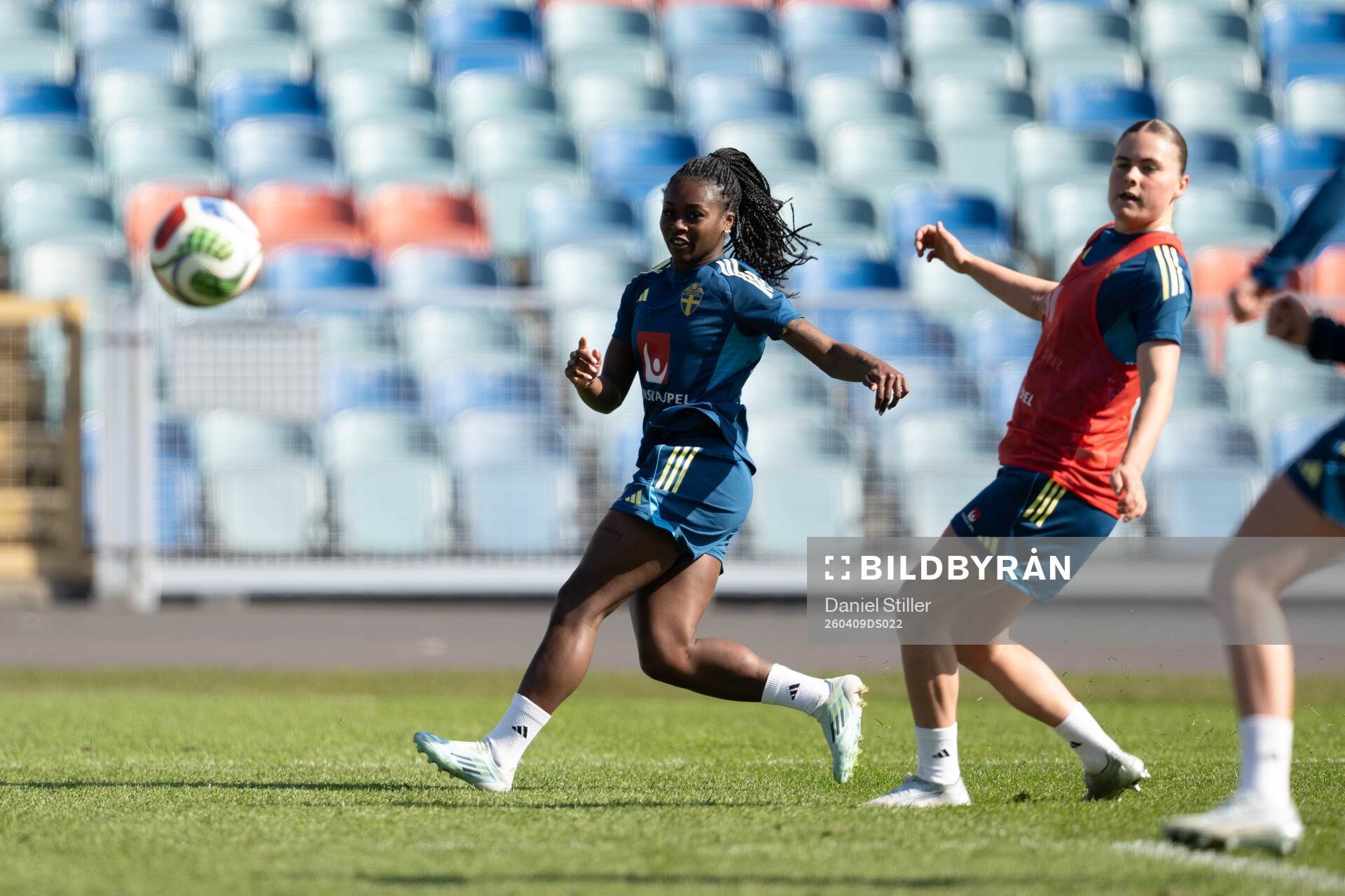 Monica Jusu Bah at a training session with the women's