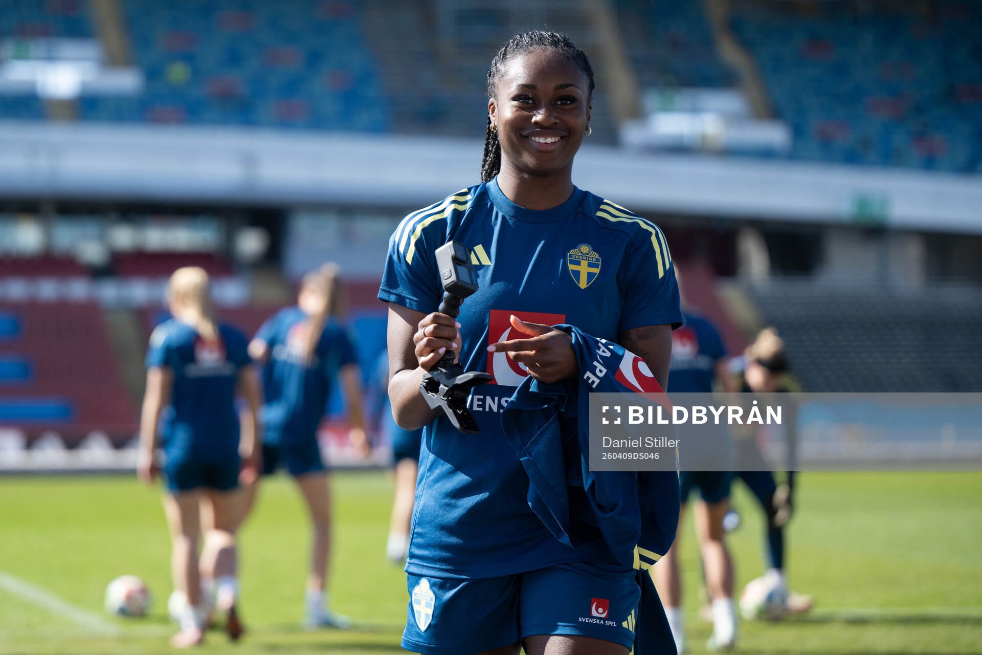 Monica Jusu Bah  at a training session with the women's