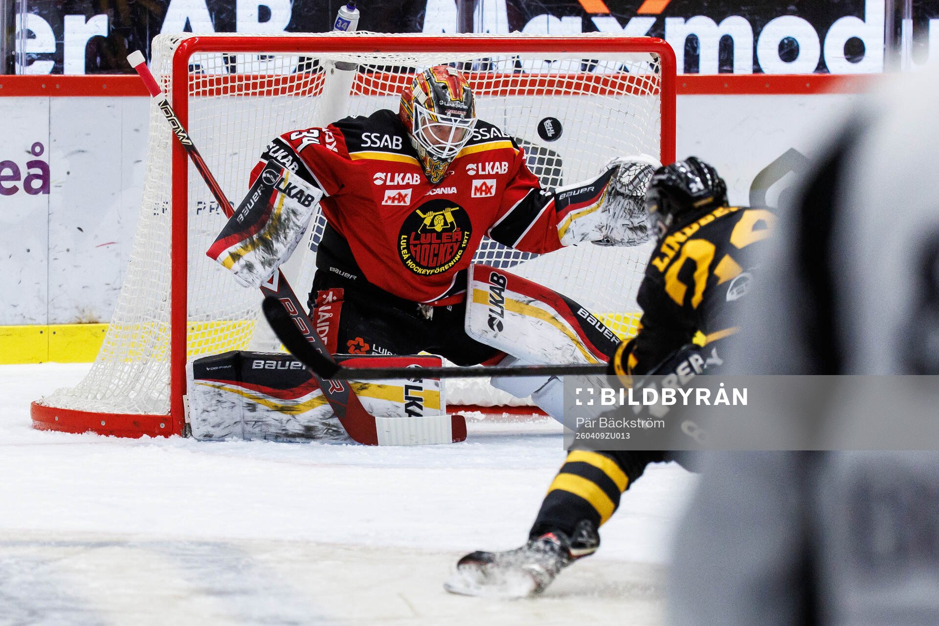Luleås målvakt Matteus Ward släpper in 4-0 av