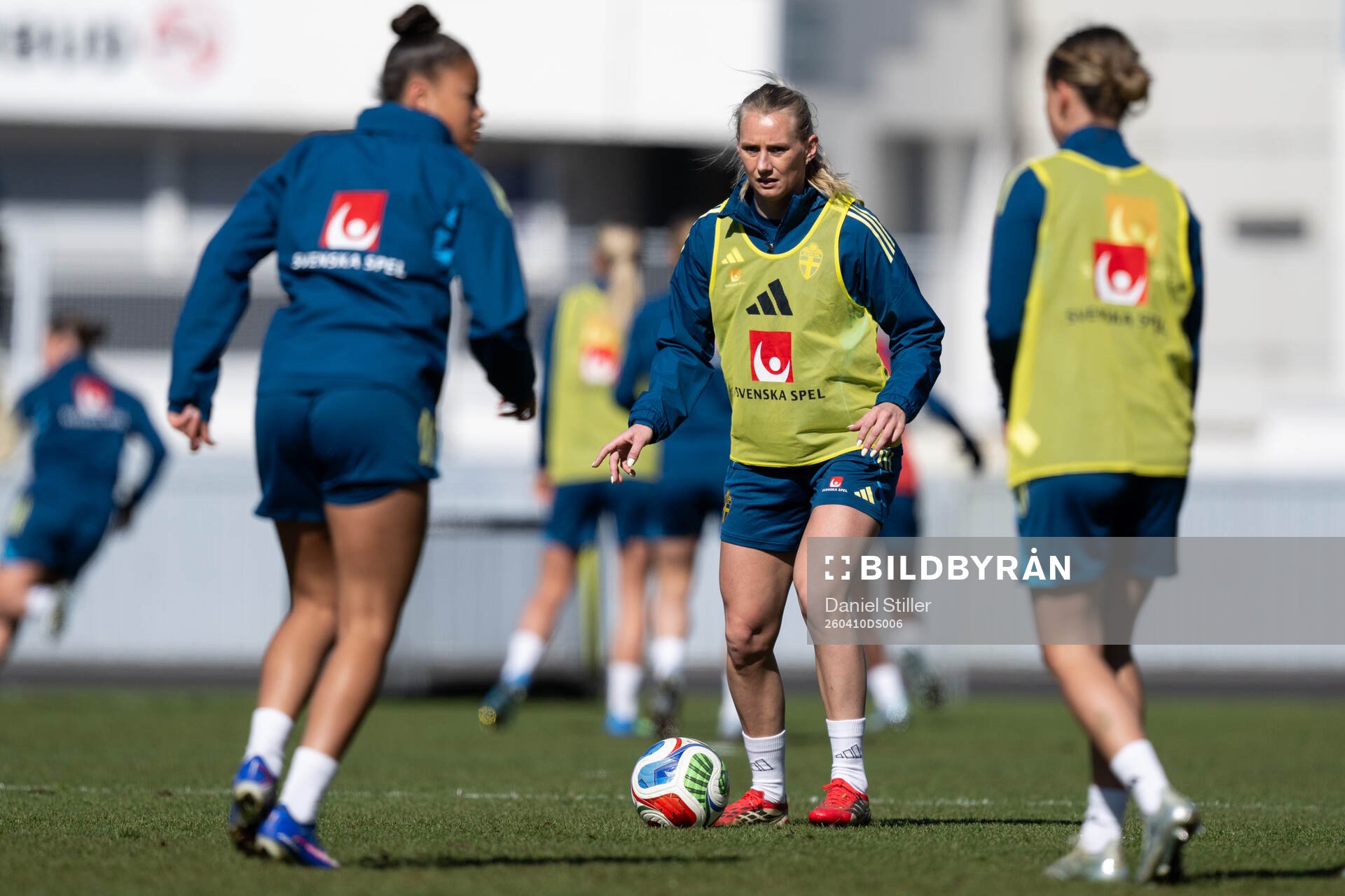 Stina Blackstenius at a training session with the women's
